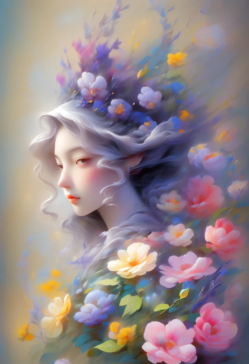 feminine,High detail and quality、,(((No people)))、8K Ultra HD、3d、,More complete repo ring、((Nemophilaの花畑)),Seamless patterns、Neutral pastel colors,Mysterious off-white world,Cloth Art、Art Station、A detailed pastel design combining magic and fantasy、splash、Wallpaper design aesthetics、White Tone、Realistic、super Realistic、Full color and impressive、Nemophila