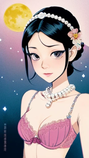 Beautiful and noble woman, Slender beauty, 24-years-old, Symmetrical eyes, (((Wearing a sheer grey and silver Greek dress,))), (((Black straight hair, Small breasts, Tight waist, Beautiful legs))), ((Spread your legs wide:1.4)), (((Against the Moon))), Very detailed