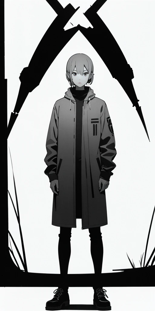 full body standing straight symmetrical