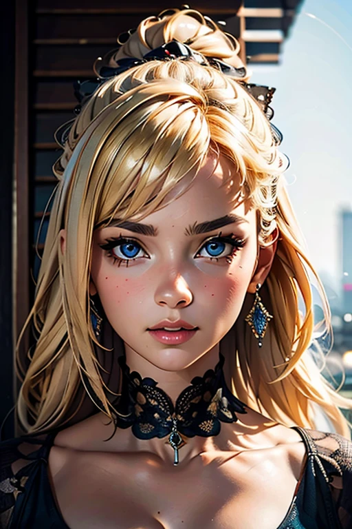 (best quality, masterpiece, perfect face, beautiful and aesthetic:1.2, colorful, dynamic angle, highest detailed face), a 20 yo woman, blonde, dark theme, high contrast, 35mm, bokeh, 9:16, (intricate details, hyperdetailed:1.15), detailed, light passing through hair (high contrast, official art, extreme detailed, highest detailed),
