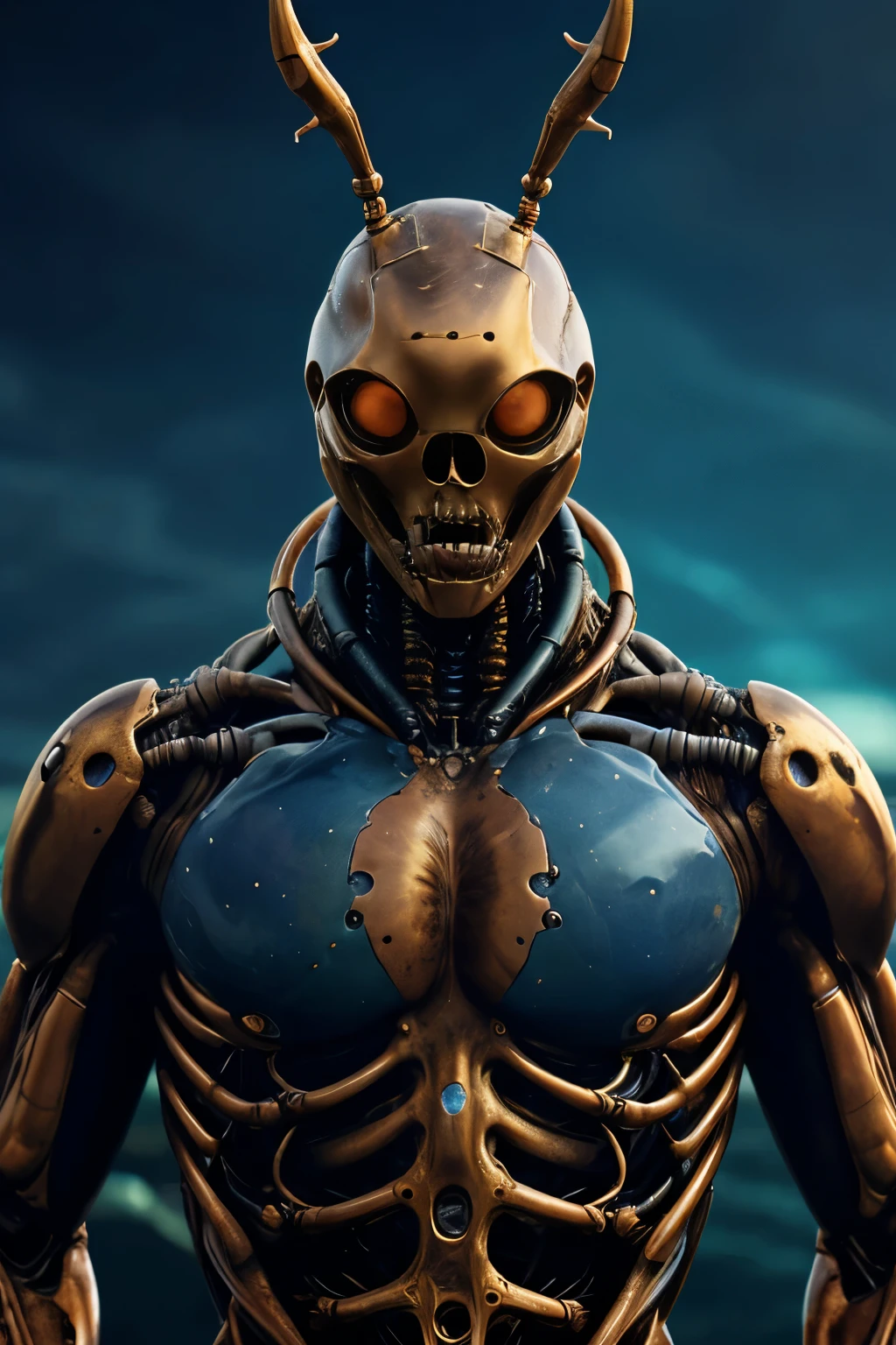 Luxury style, masterpiece, intricately detailed, best quality, hdr, 
editorial high fashion photo, biomechanical aquatic alien, antennae, glowing liquid filled clear tubing through ribs, sophisticated, high-end, luxurious, art by goro fujita, brown and bronze and blue colors, glowing eyes, sharp teeth, friendly demeanor
cyber, 