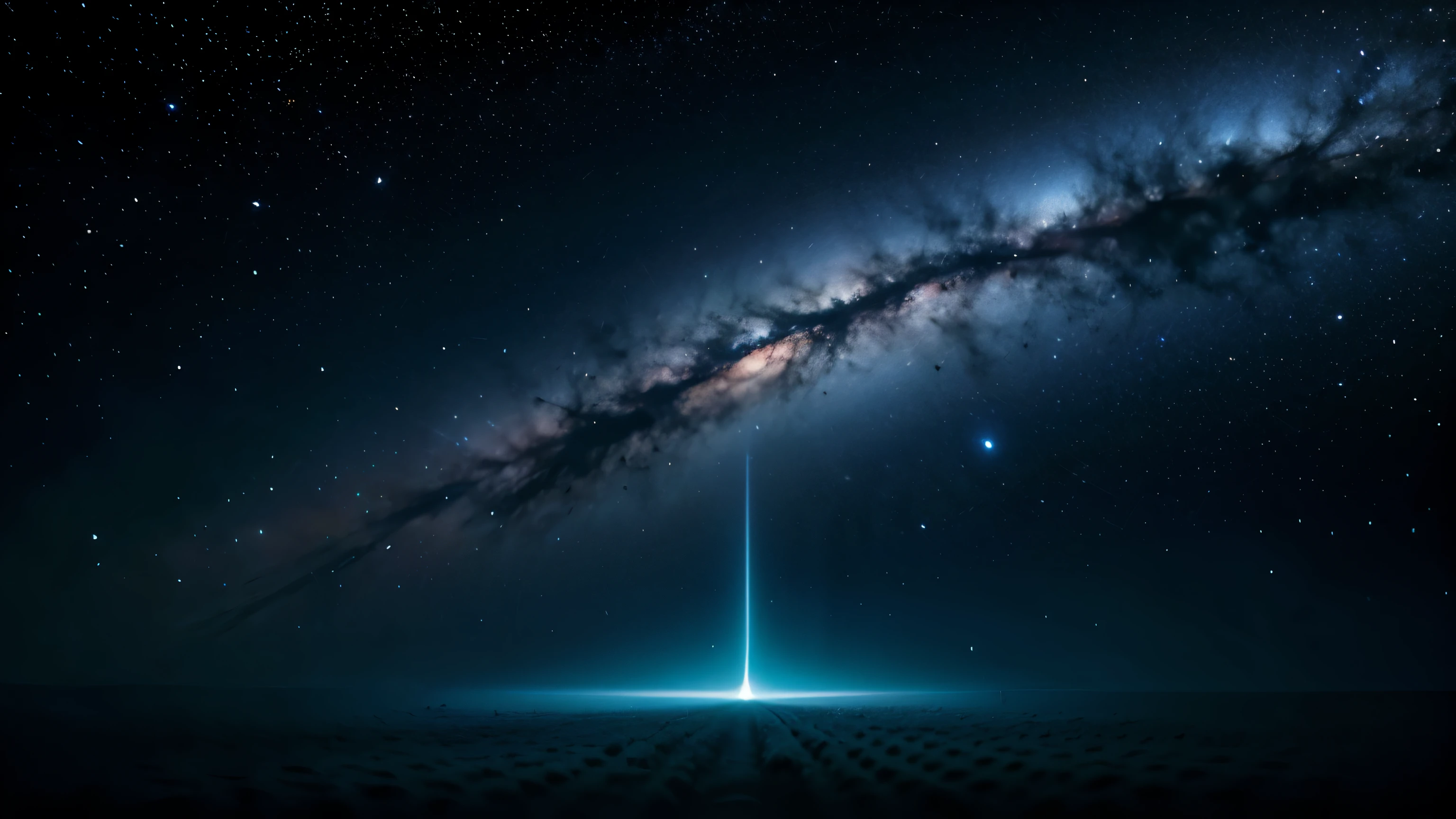 8k 4k best quality Jet-black universe there's no one here Landscape only Floating polka dots many blue shining crosses