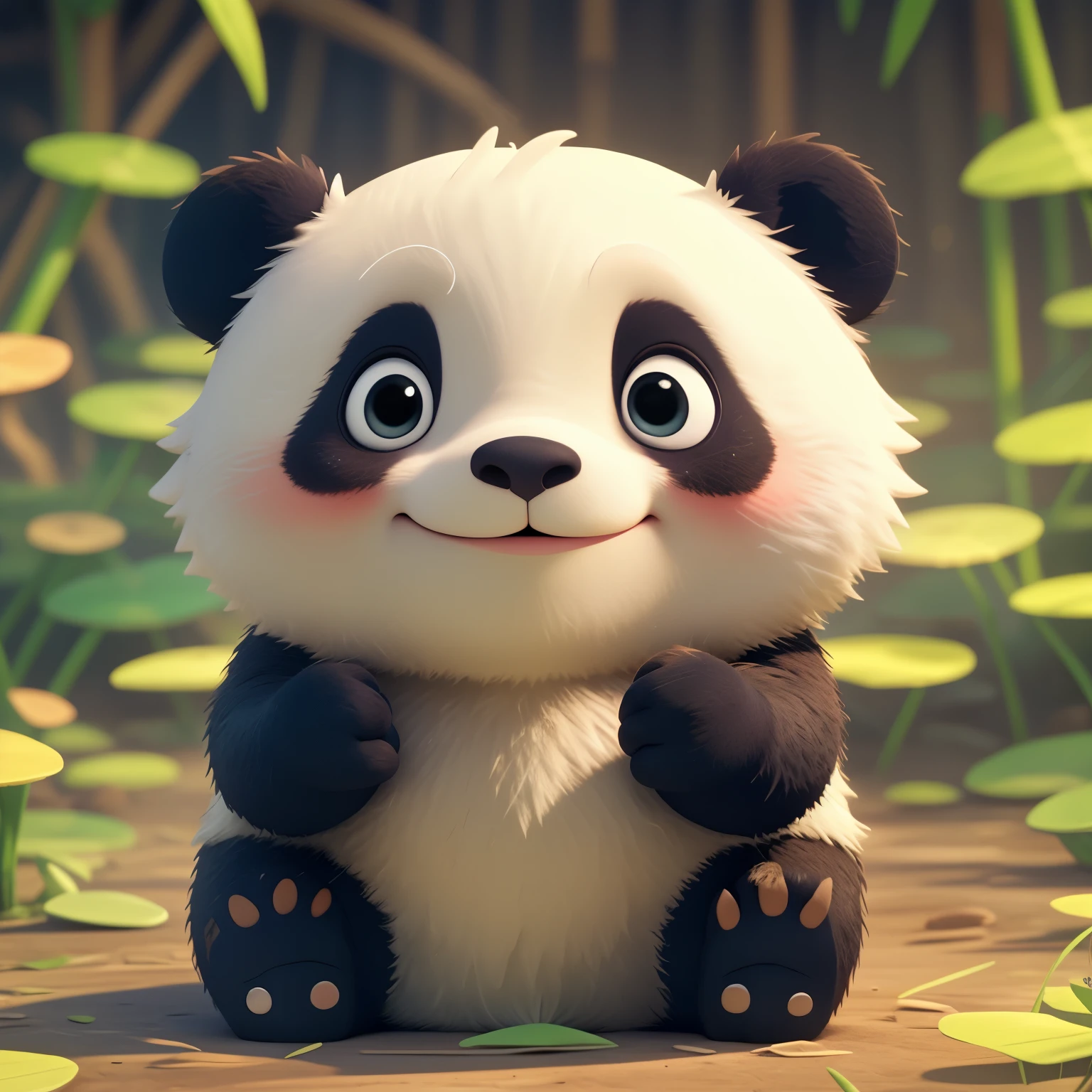  panda，cartoonish style，Furry animals，sleepy-eyed，Lovely。