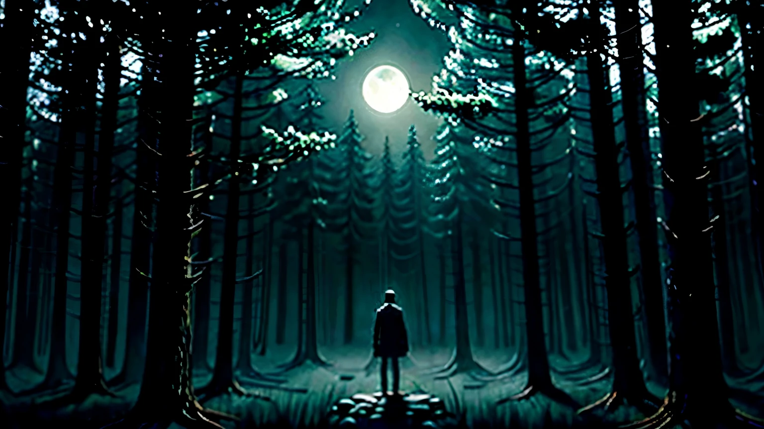 Enigmatic supernatural thriller artwork featuring a protagonist standing on the edge of a mystical, moonlit forest, surrounded by ancient runic symbols and ethereal, floating orbs. In the style of the mysterious and surreal illustrations by Yoshitaka Amano, employ a mixed-media approach with watercolors and digital elements to evoke a dreamlike quality. Utilize diffused moonlight to illuminate the scene, casting a soft glow on the supernatural elements and creating a surreal and mesmerizing color palette. Opt for a high-quality watercolor paper and Winsor & Newton watercolors, along with a Canon EOS 5D Mark IV with a 35mm f/1.4 lens, to capture the fine details and nuances of the supernatural thriller setting.