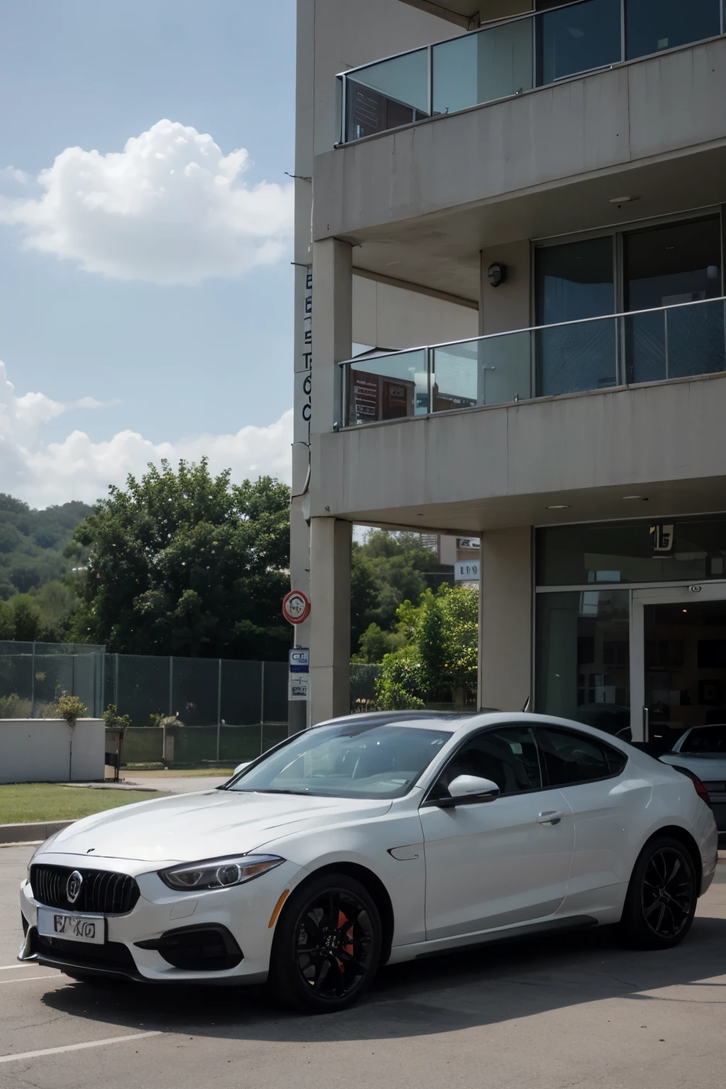 sport blue car