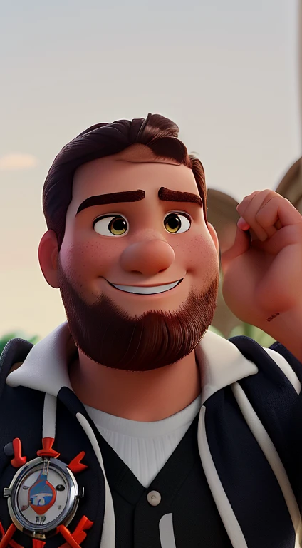 Um homem moreno estilo disney pixar, alta qualidade, melhor qualidade