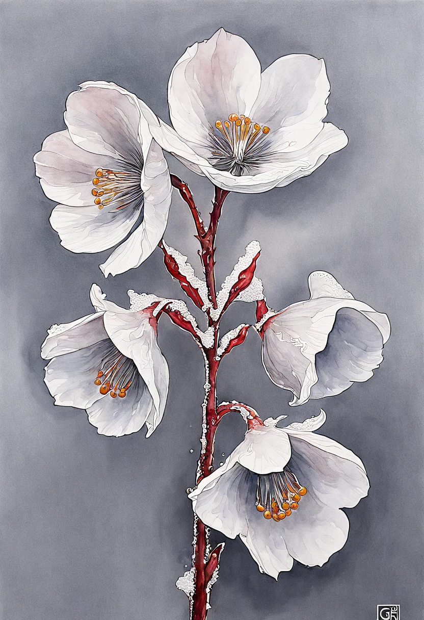Tulip, by Qi Baishi, cinematic still, dynamic movement, surreal, (best quality, masterpiece, photorealistic), very aesthetic, perfect composition, intricate details, ultra-detailed, vivid colors