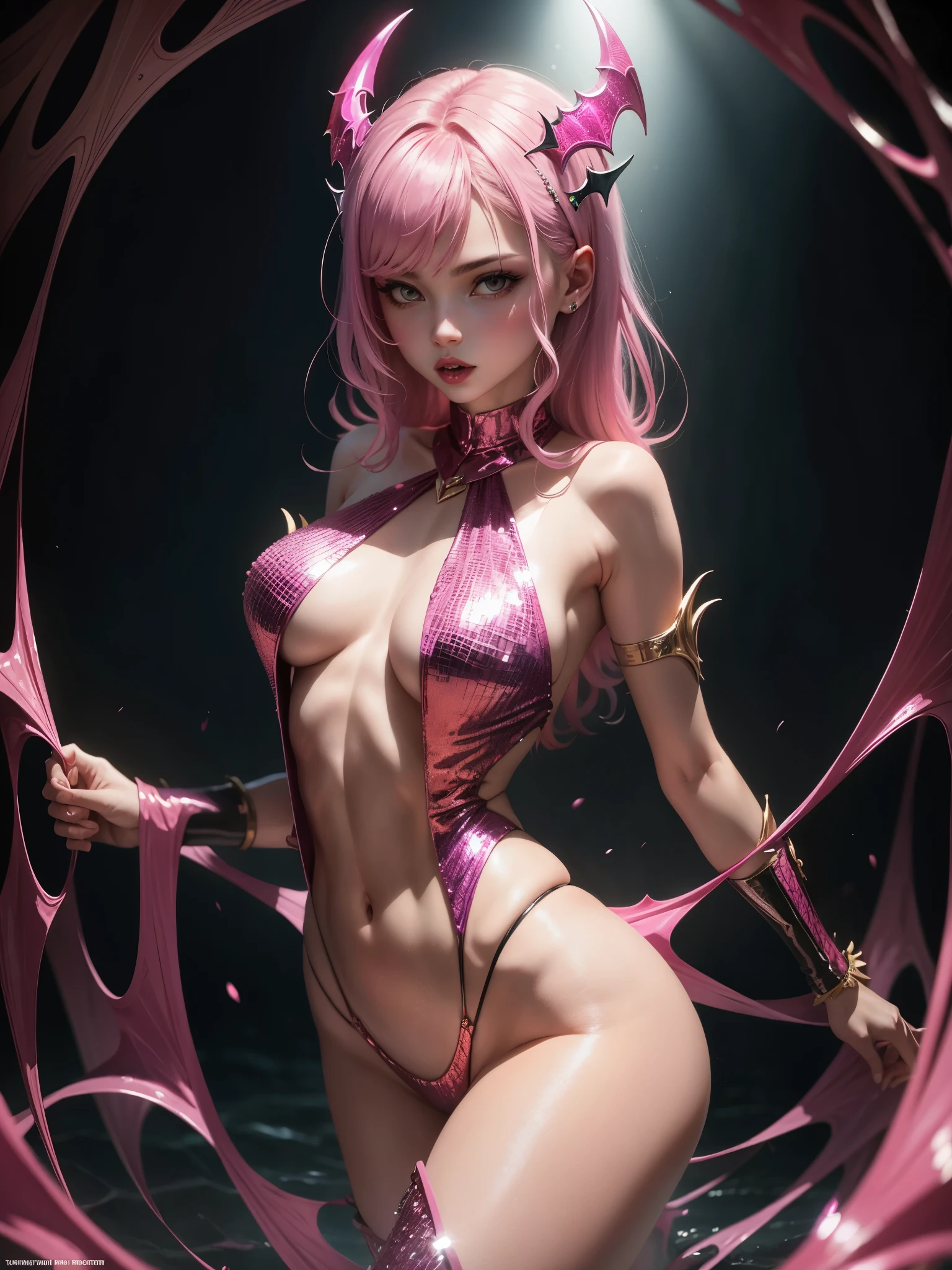 Pink Hell，vampire lord，Perfect body，Microkini，All over sequins