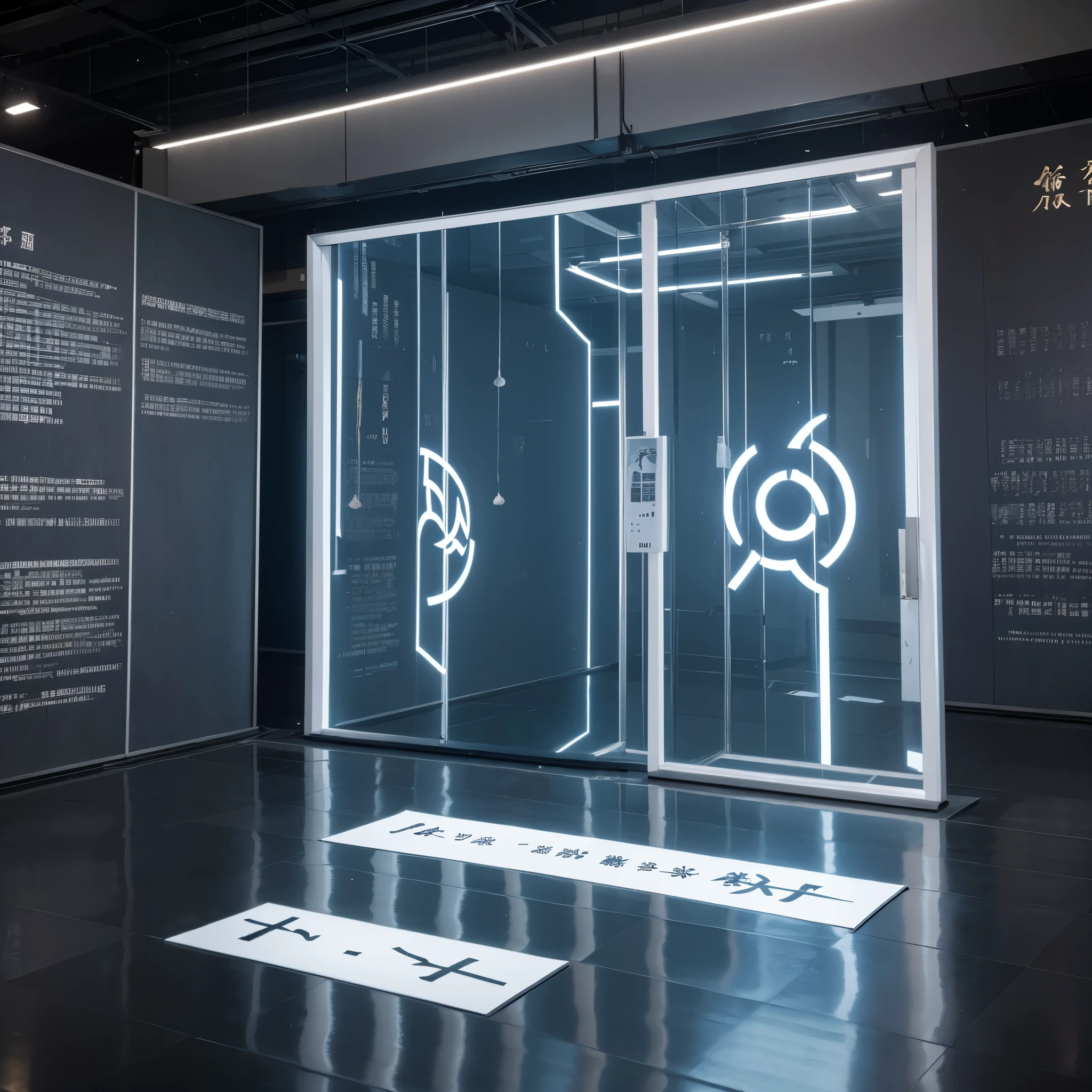 Taoist runes，digitigrade，Art installations，exhibition，Graduation project，Stainless steel，projection，Reflective，