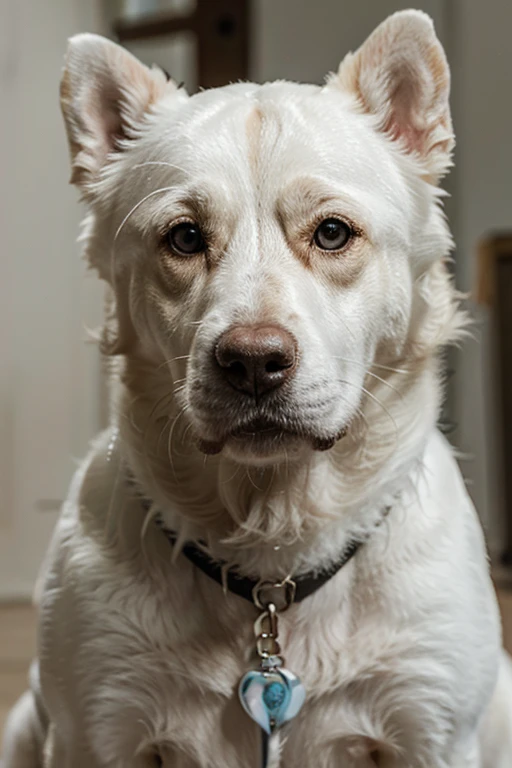 potrait of a white german sherperd detailed