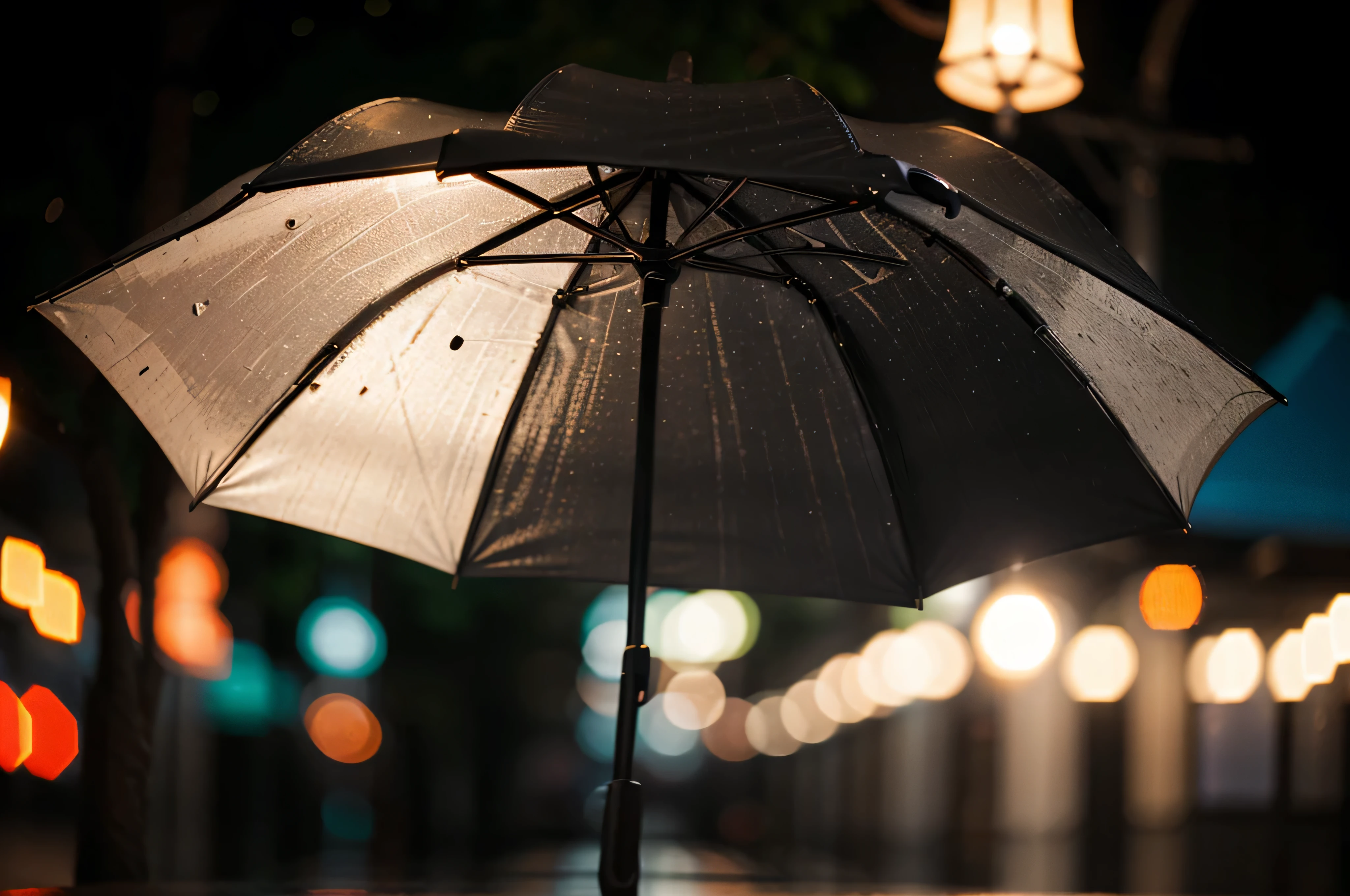 (no one), umbrella, dynamic lighting, realistic, light abstraction, sharp focus, depth of field