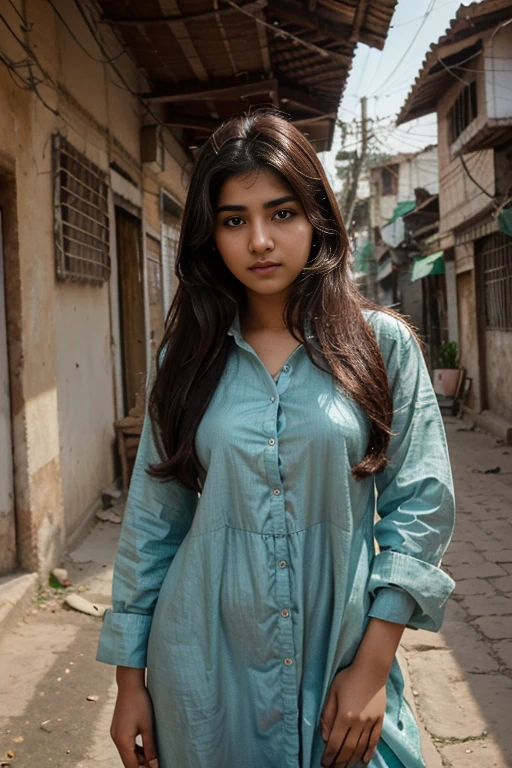 Best quality, high resolution, HDR, Pakistani teen girl, 18 years old, square shape face, monolid  eyes, Pakistani dress, Pakistani culture,messy hair.