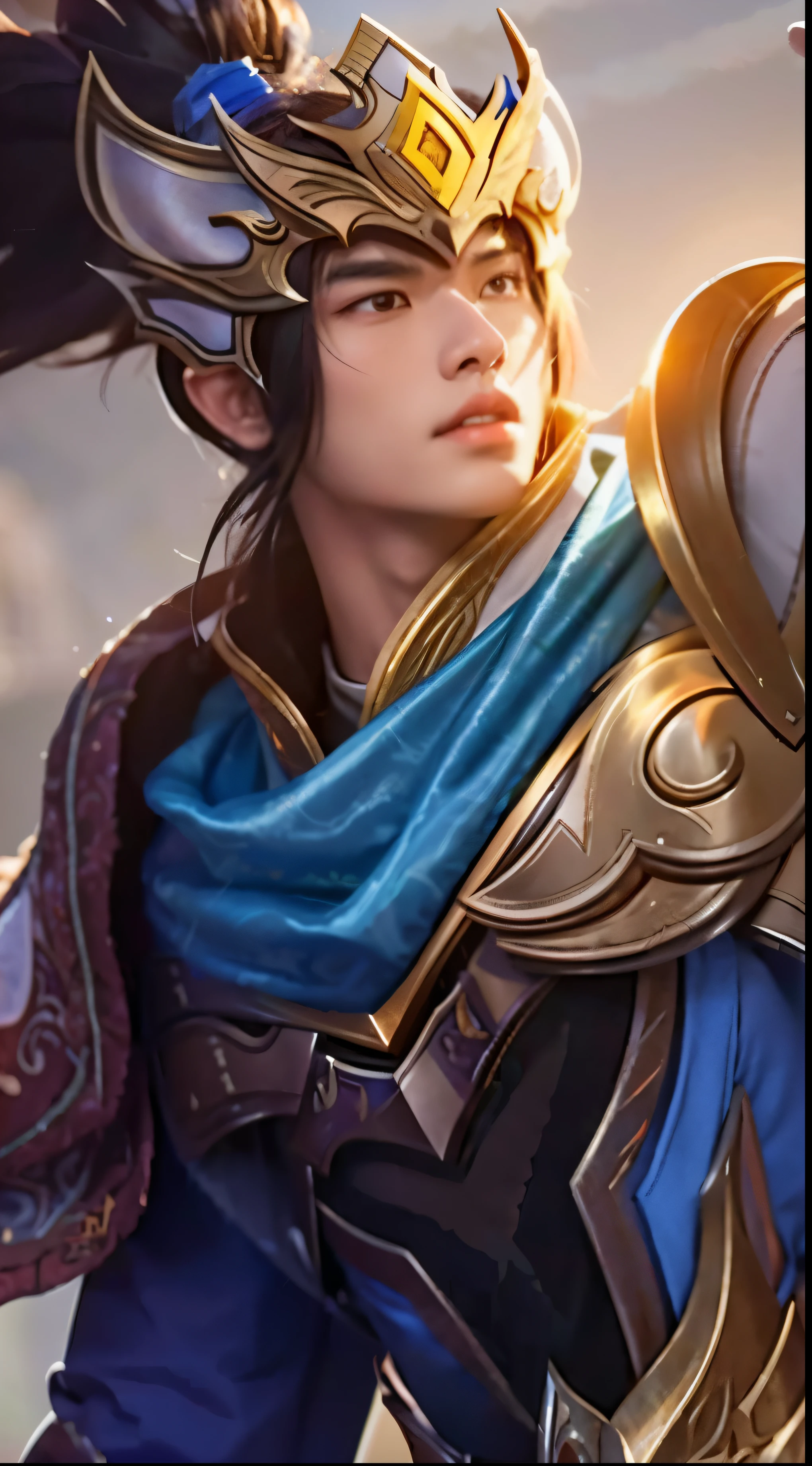 a close up of a person in a costume holding a sword, heise jinyao, zenra taliyah, zhao yun, inspired by Huang Shen, artgerm detailed, taliyah, inspired by Yang Jin, by Yang J, xianxia hero, bian lian, inspired by Shen Zhou, inspired by Ju Lian, artgerm. high detail