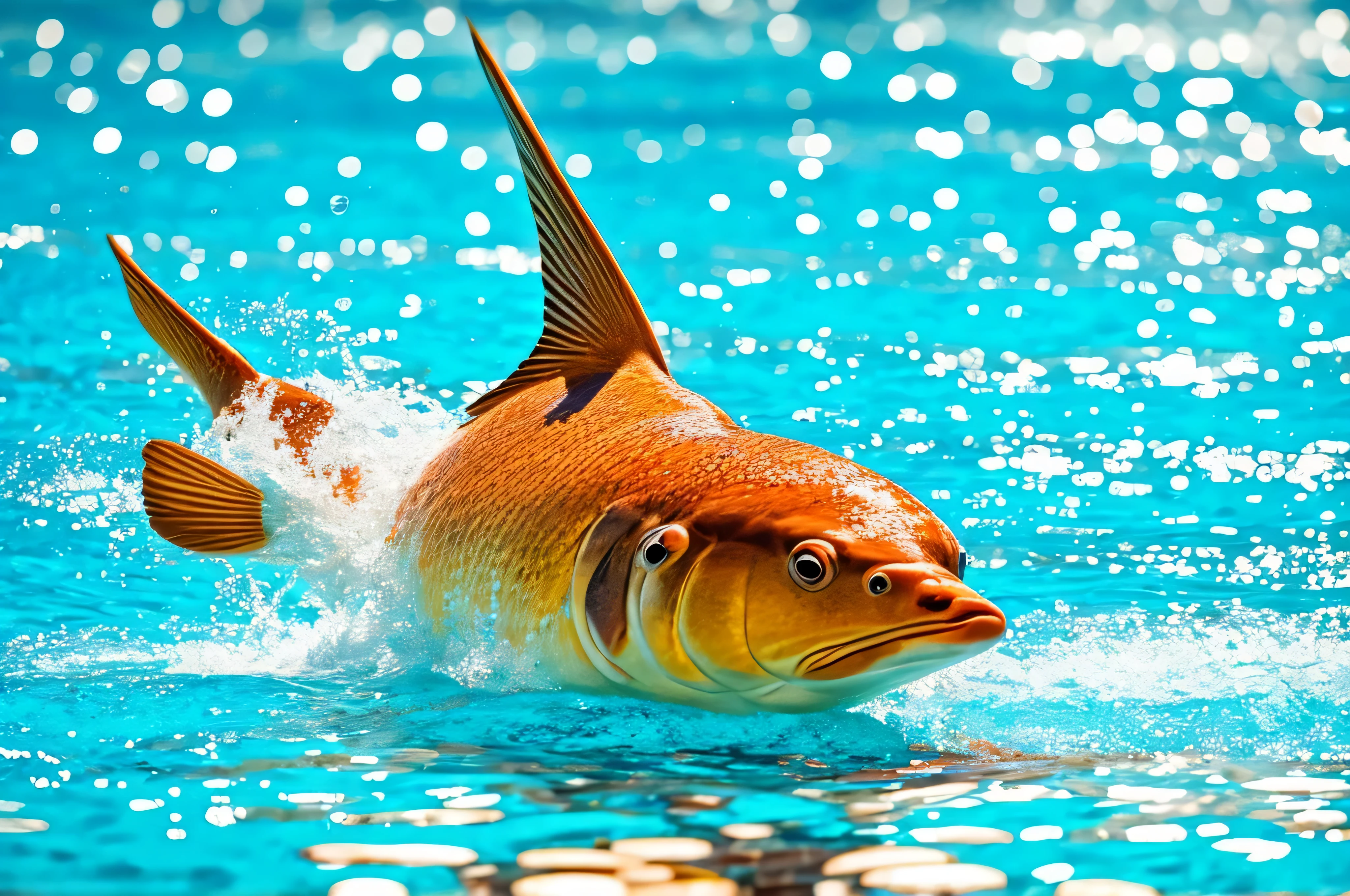 cozy swimming pool, realistic, sharp focus, depth of field, canon, dynamic lighting