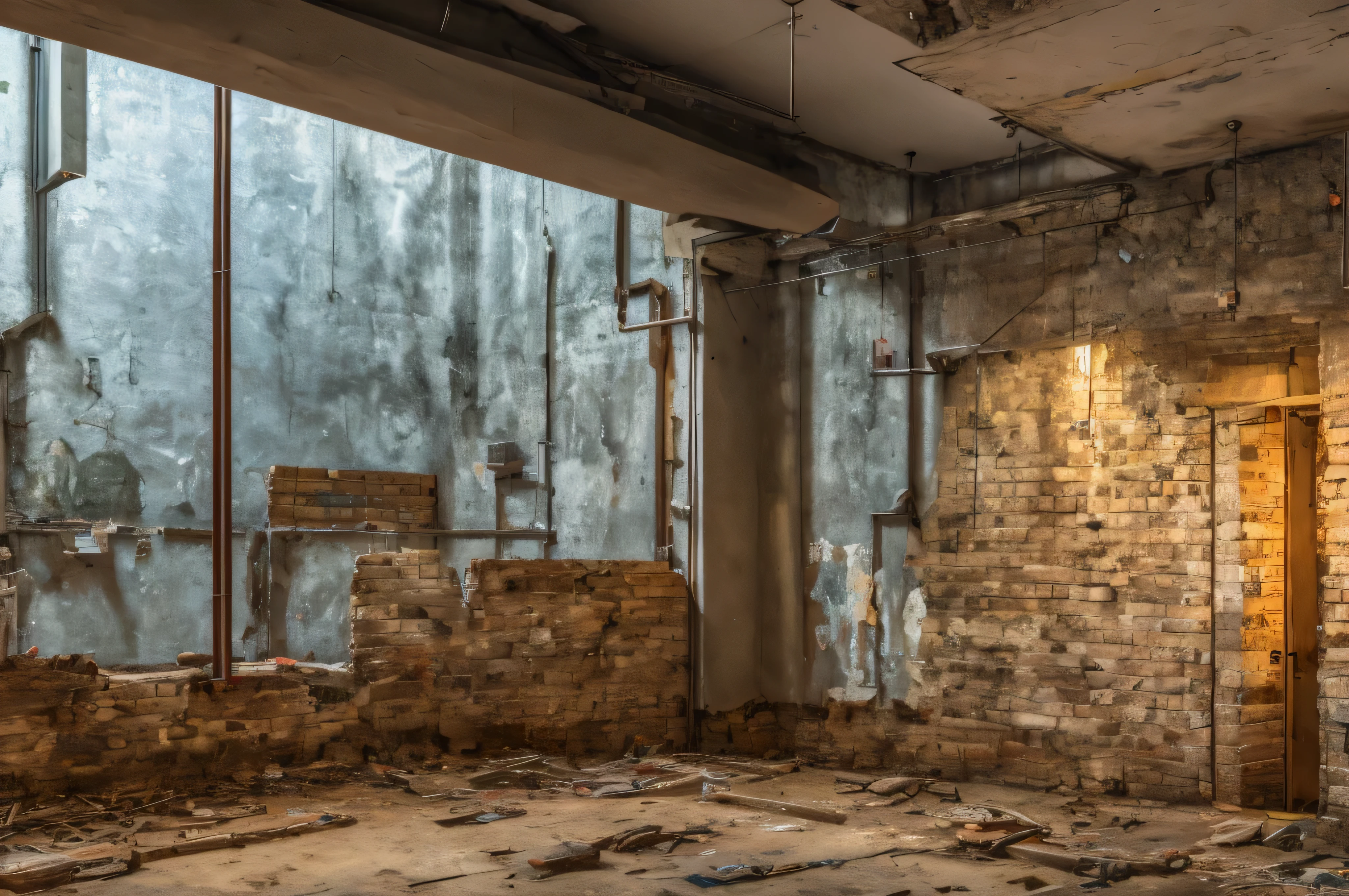 graffitted wall room, realistic, sharp focus, depth of field, canon, dynamic lighting
