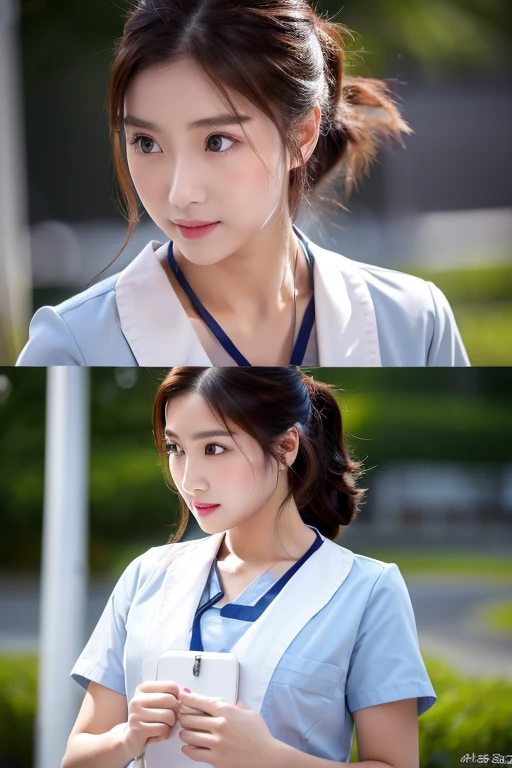 Beauty、nurse、perfect style、looking at the viewer、spotless、burst chest、captivate your audience、masterpiece, highest quality,8K, ultra high resolution,