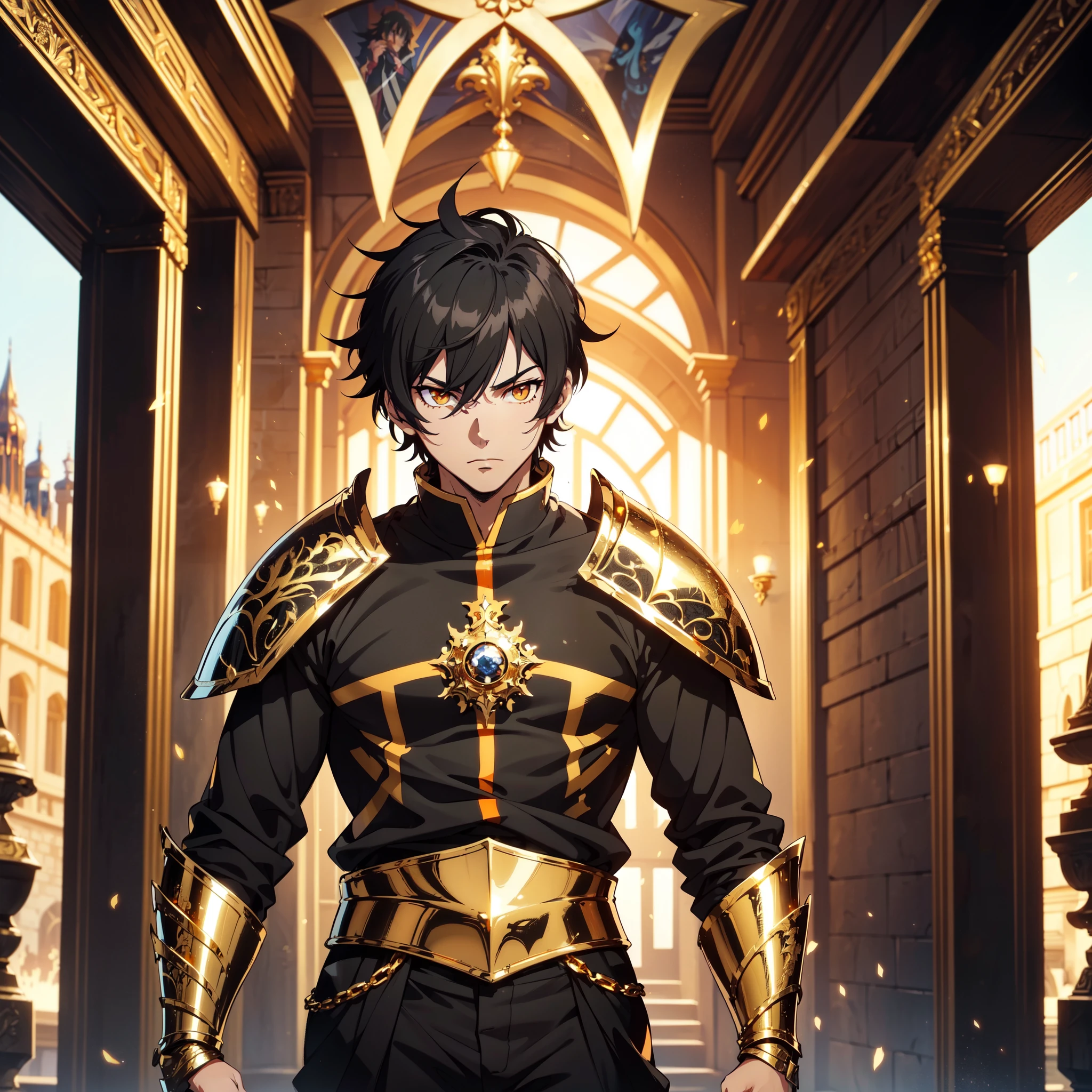 128K Ultra High Definition,
128K Ultra High Quality,
128K Ultra High Resolution,
Best Definition,
Best Quality,
Best Resolution,
Perfectly Detailed,
Perfectly Designed,
Extremely Detailed,
Extremely Designed,
Hyper Detailed,
Hyper Definition,
Hyper Quality,
Hyper Resolution,
Masterpiece,
(((Anime))),
Body Shot,
(((Boy))),
Handsome,
Muscular Body,
(((Black Short Hair))),
(((Orange Eyes))),
(((Hyper Detailed & Perfectly Designed With Ultra High Quality Gold Warlord Armor))),
(((Inside Of Medieval Royal Palace Background Scenery))),