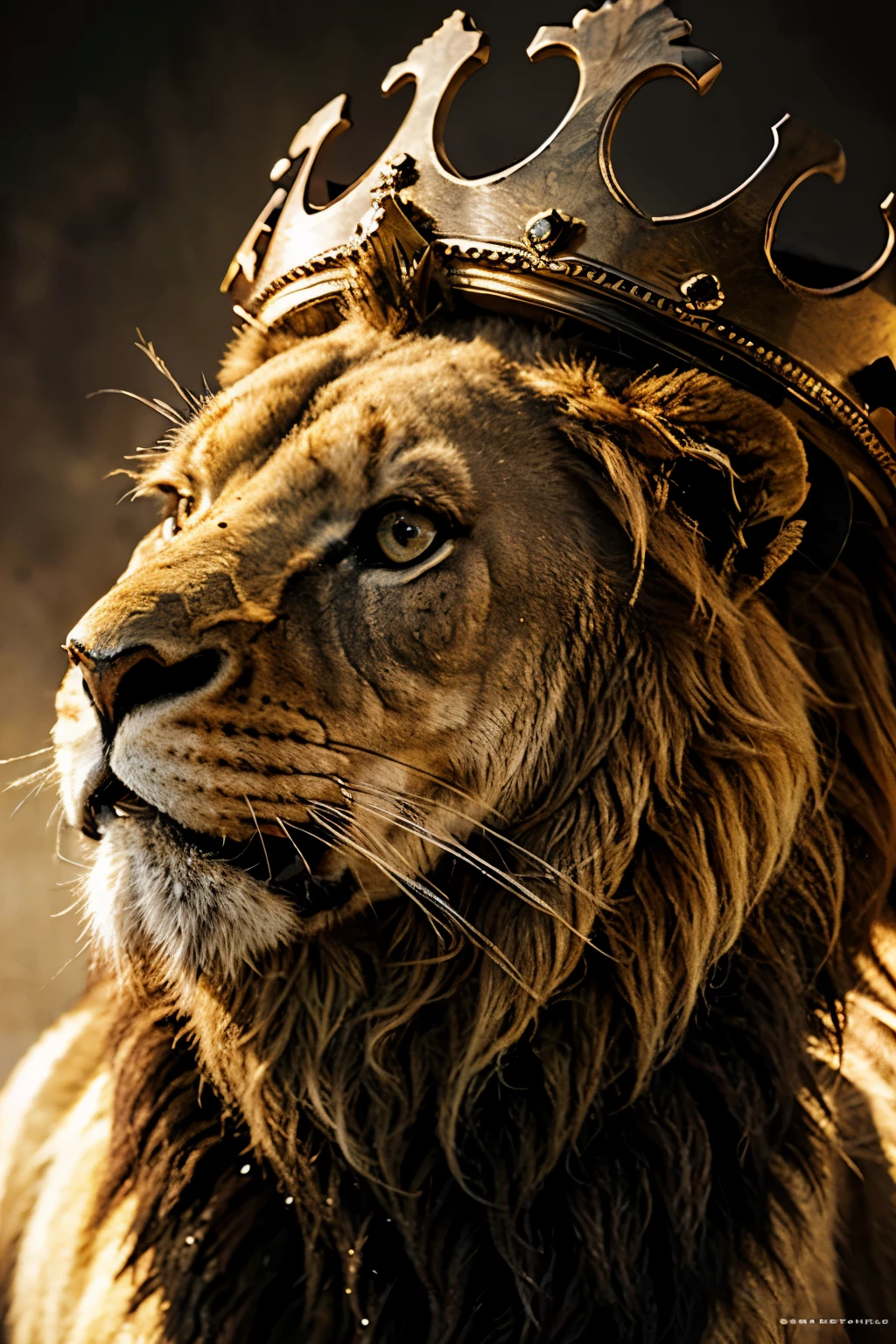 do a wallpaper of lion with a king´s crown