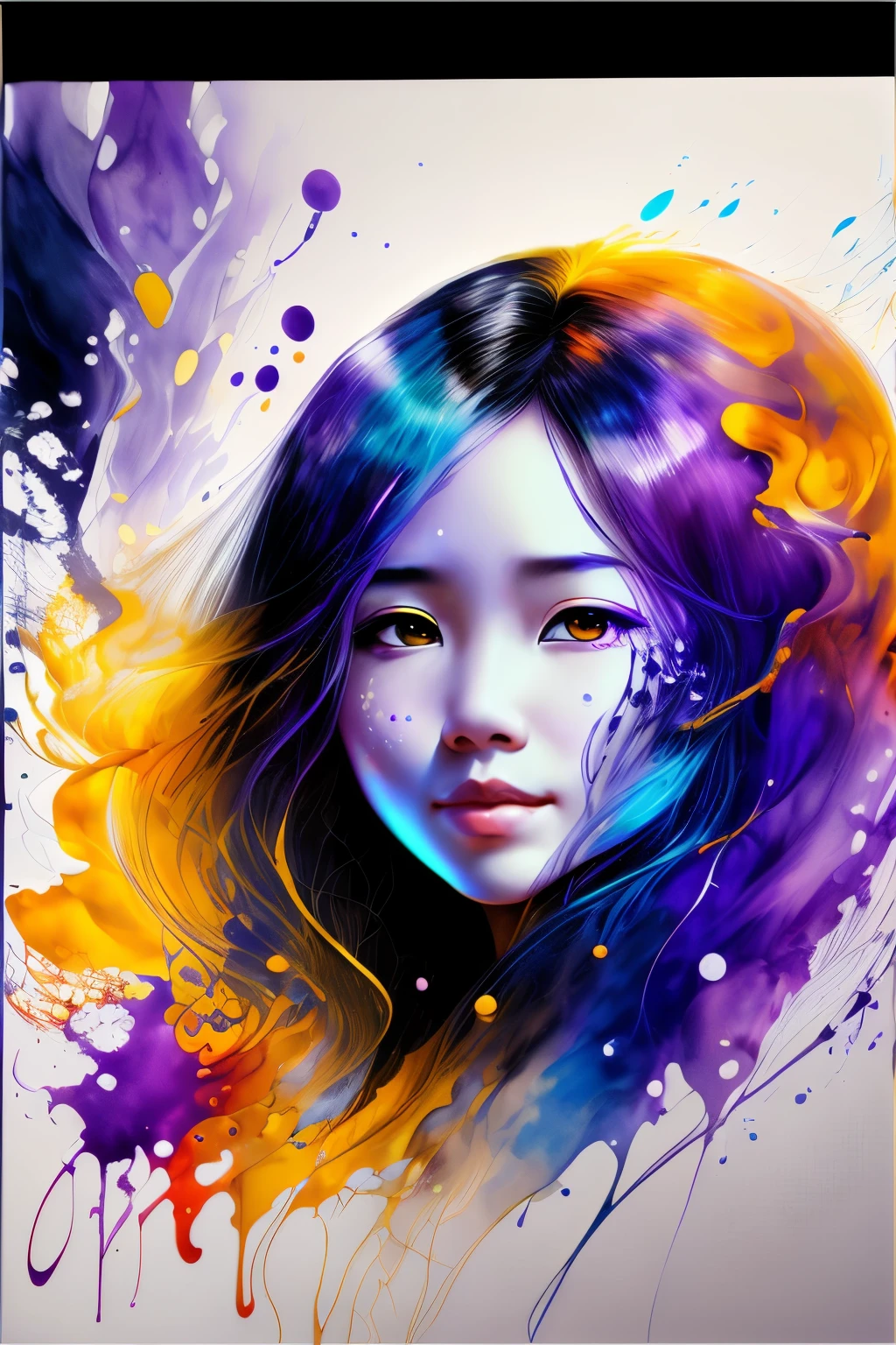 Beautiful colorful Indonesian girl: an 35-year-old giru, hijab oil painting, perfect face with soft skin and perfect face, blue yellow colors, light purple and violet additions, light red additions, intricate details, home screen, 8k resolution, masterpiece, beautiful face, artstation soft digital painting black ink flow: 8k resolution Photorealistic masterpiece: Intricately detailed fluid gouache painting: by Jean Baptiste Mongue: calligraphy: acrylic: watercolor art, professional photography, natural lighting, volumetric lighting Maximalist photoillustration: by Marton Bobzert: , complex, elegant, expansive, fantastic, wavy hair, vibrant
