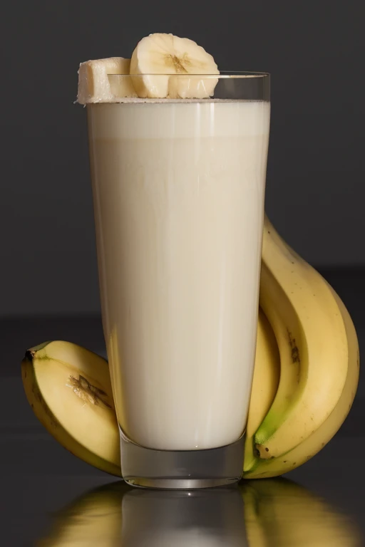 Banana milk looks 8K, Raw photo, best quality, muste piece:1.2, pure color background