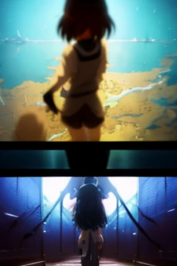 Anime character and a group of people in a dark room, screenshot from the anime film, in animated movies, Today’s recommended anime is still, Epic animation of Tuff Luck, anime screenshot, Screenshot of the 2012 animation, Still from anime, TV animation stills, 8k!, krenz cushart and artem demura, gravity effect