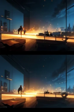 In a dark room, there are anime characters and a group of people. The scene depicts a screenshot from an animated movie that showcases the epic animation of ash-gray clouds. The prompt focuses on the anime theme with a screenshot from a 2012 anime film. The artwork highlights the characters Klentz Kushtag and Aljom Demula. The image quality is of the highest standard, with a resolution of 8K. The prompt emphasizes the influence of gravity and sets the mood in the room with a captivating lighting effect. The prompt should not include any explanations or additional sentences.