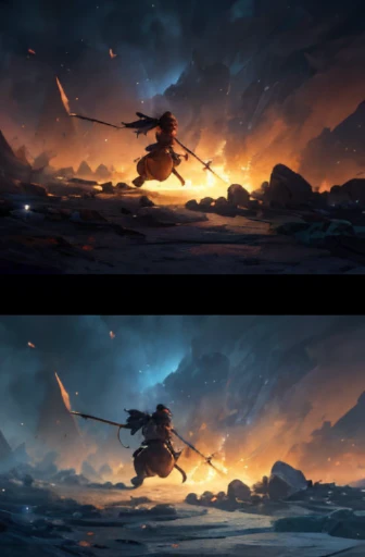A cartoon character standing in a dark room with a stone wall, Sinister-Gear-style trigger mechanism, dungeon background, cutscene animation, screenshot from an animated movie, practicing sword moves, screenshot from Black Clover, background with a battle scene, screenshot, reincarnation of martial arts and eating, random background scene, kinematics, Soul Eater, confrontation in a duel, (best quality, 4k, 8k, high-res, masterpiece:1.2), ultra-detailed, (realistic, photorealistic, photo-realistic:1.37), HDR, UHD, studio lighting, ultra-fine painting, sharp focus, physically-based rendering, extreme detail description, professional, vivid colors, bokeh, portraits, landscape, horror, anime, sci-fi, photography, concept artists, color tone, dramatic lighting.