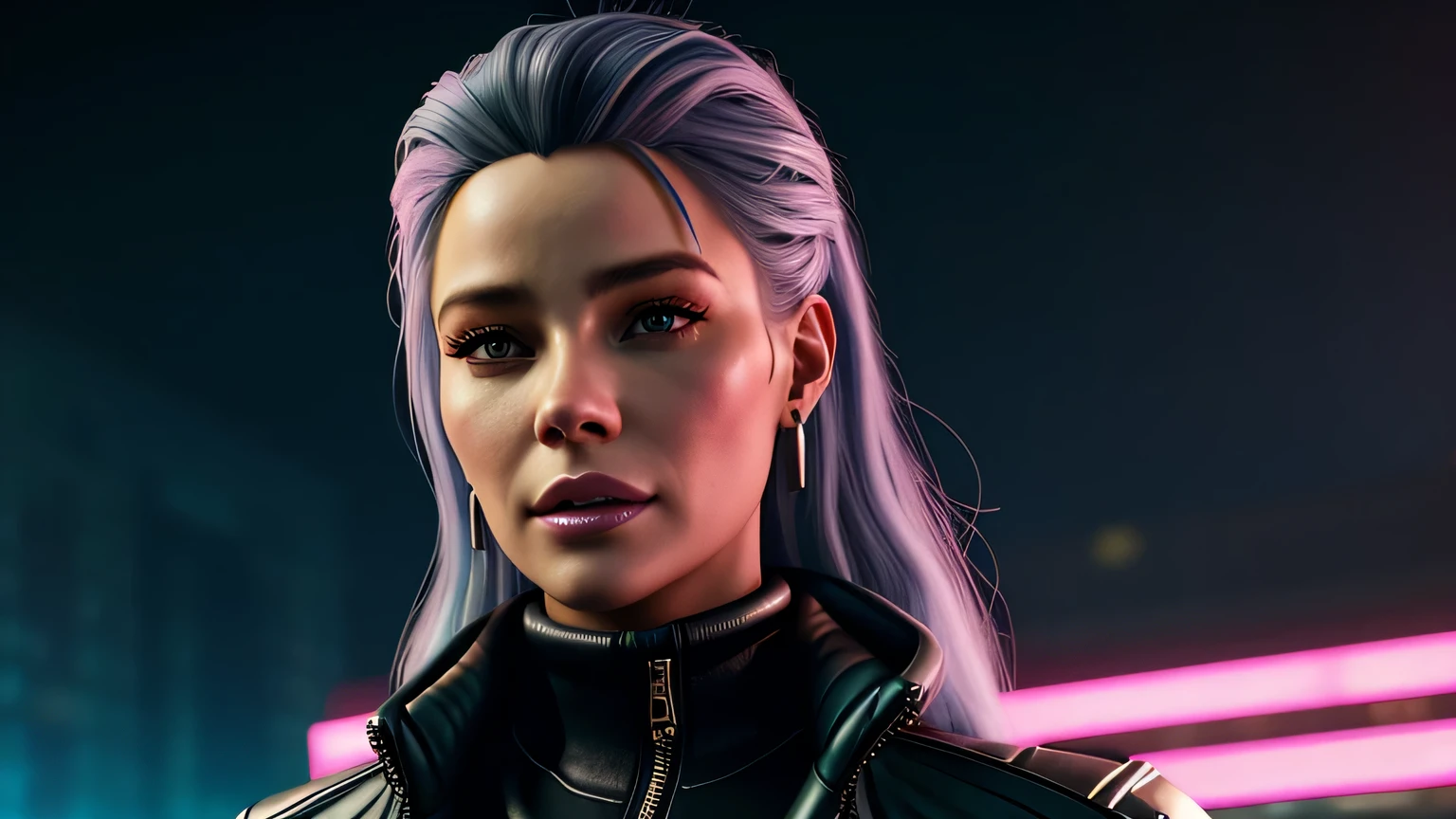retrato em close de Sofia Vergara, arte conceitual detalhada do personagem, inspirado em Magali Villeneuve, realista, retrato de personagem de fantasia, Ciberpunk, motor irreal 5, estilo RPG, trends on artstation, Qualidade da CGSociedade, Fundo Bokeh, foco suave, Lente de 35 mm, jaqueta de couro, textura de couro complexa, Ciberpunk outfit, olhar confiante, Estilo de arte de Alexandra Fomina, ((masterfully crafted Ciberpunk clothes, olhos expressivos, postura forte), fotografia profissional, Dynamic Posture, Texturas de alta fidelidade), cinematic lighting, cores atraentes, volumetric neon lightning, vivid neon lights, cores vivas, close up photo at eye level, High definition, efeitos de alta fidelidade, Octane rendering, arte da nintendo