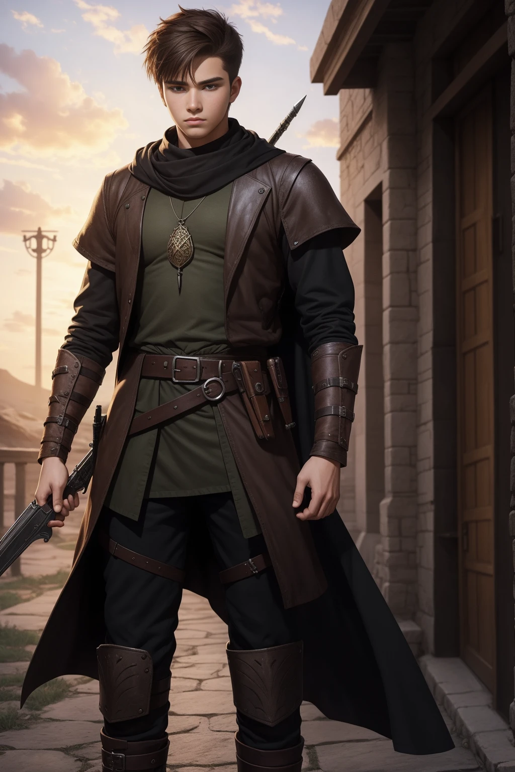 20 years old man, regular citizen, rebel, high fantasy medievial style, no weapon, no armor