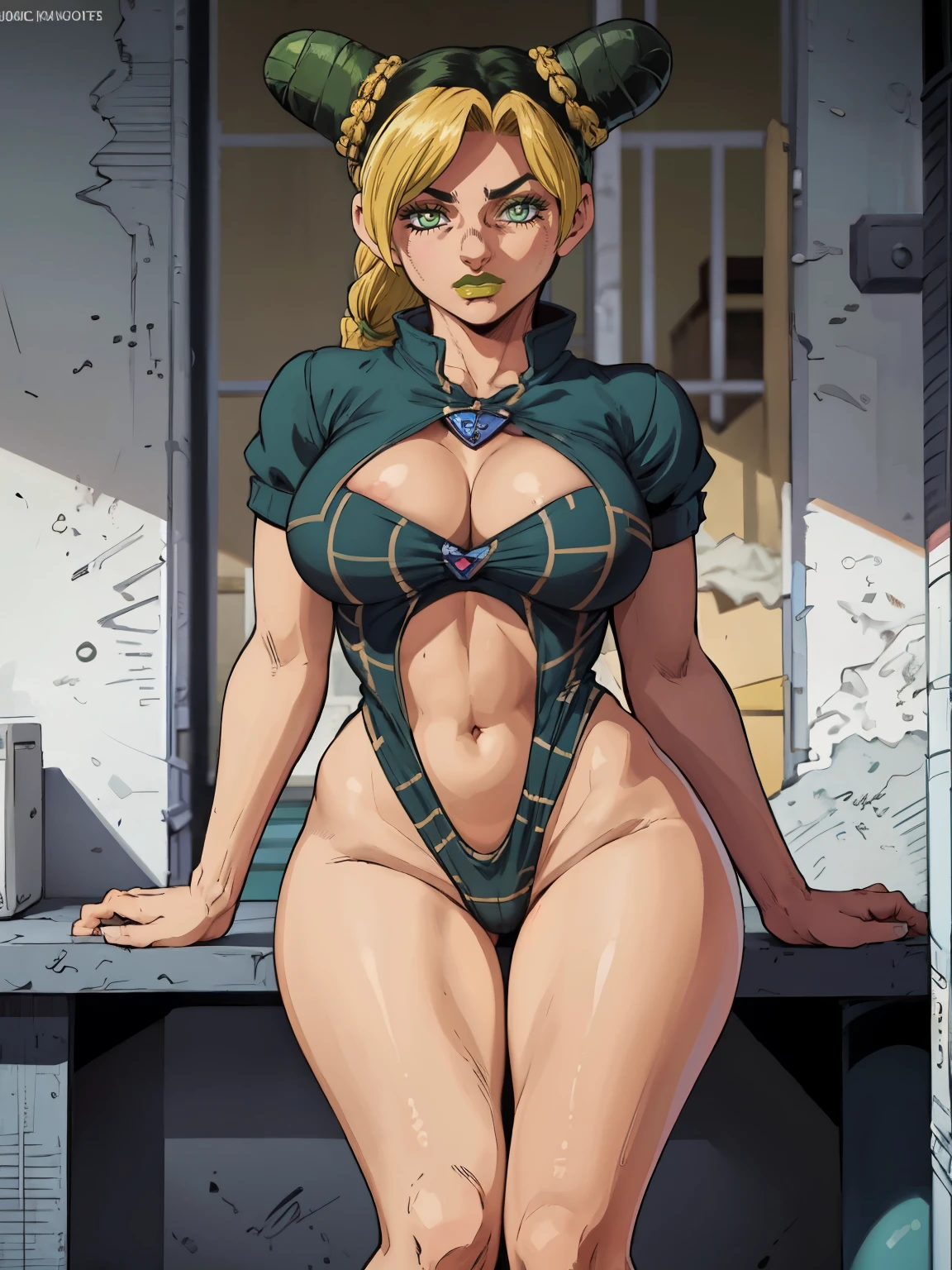 (obra maestra, Calidad superior, Mejor calidad), pixel,pixel art,1 chica,cuerpo completo, 
 Jolyne, big breasts 