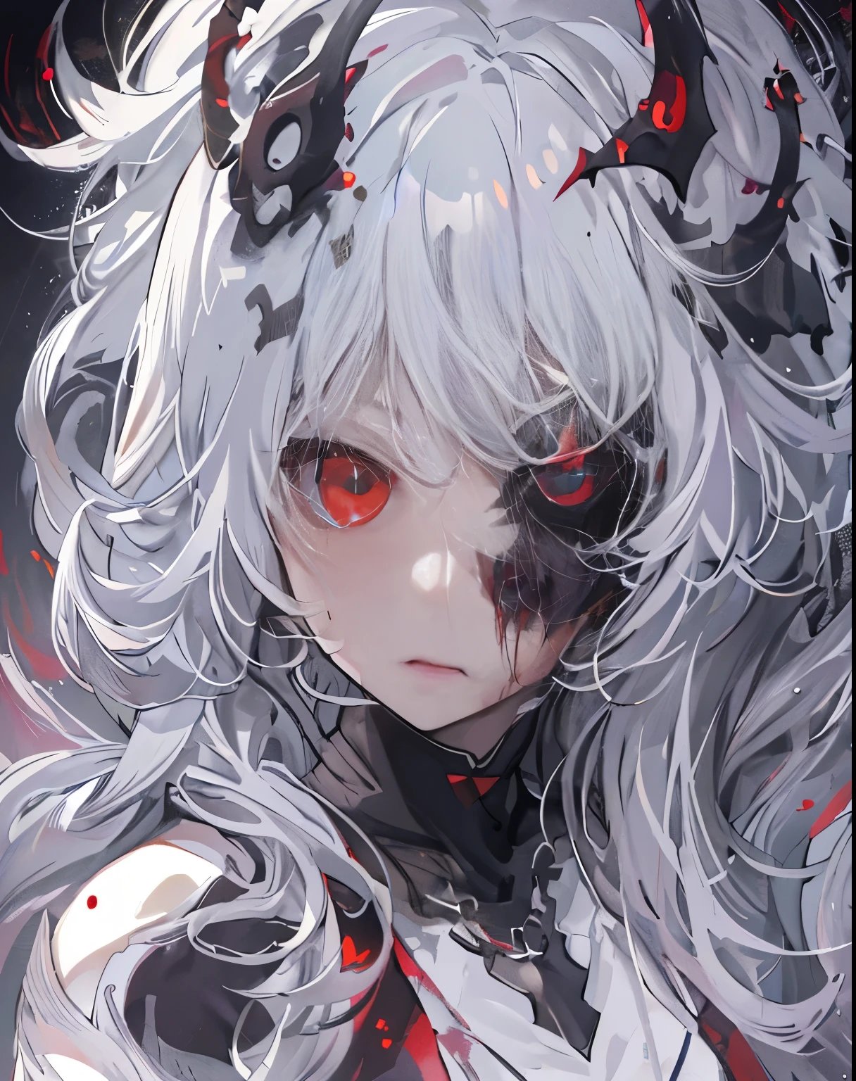 a girl,alone,masterpiece,best quality,white hair,white hair,white hair,red eyes,Blackening,dark,cypress scraper,shadow thing,douchebag,sneering,overlooking,Black shadow,Black viscous liquid,gloomy,Black belly,steady,Barefoot Cthulhu,Face mask,black slime,Compound,Large mouth of blood,,cloak,tentacle,girl,snake,,masterpiece, best quality, best quality,Astonishing,美丽的red eyes,fine details,depth of field,Extremely detailed CG unified 8k wallpaper, masterpiece,(((dark white hair))),leader,(shadowy mist),{flowing hair},{thick skull},(Ruins of beautiful details),{Character close-up},(((whole body))),(The skin is smooth and shiny),(Smooth face、Radiant hair),perfect details,Beautifully gorgeous necklace,