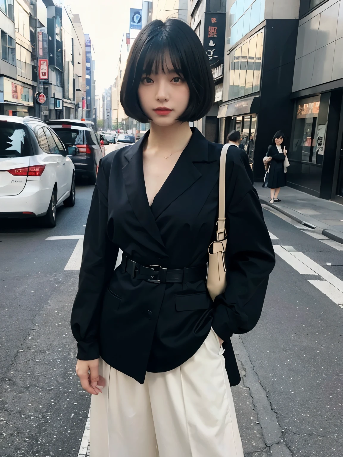 8k、alone、16 year old big breasted beauty,Super Beauty(Like the real thing),Iris,super beautiful teenager,Black short bob hair,黒と赤のSexy Exterior,Black trousers,Golden decoration,長くて大きなJapanese sword,Demon Slayer: Androgynous Beauty,What's left behind,A wonderful work of art、Wind effects:1.9、Cloud Effect:1.2、Full Rendering、Caustic soda coating、Unreal Engine、Japanese sword 1本,Cool beauty,Ultra-high resolution,super 超Realistic Skin,Ultra-precise hand-crafted detailing,1Japanese sword,smile,Photorealistic RAW photos of the highest quality。Backlight, Cinema Lighting, Film Grain, 50mm lens, Nikon D850,Realistic Skin,Fantasy art,Character Art,Ultra-high resolution,Muscular and slim body,Muscular and lean lower body,Precise facial details,What's left behind,Perfect hands,Cool sexy beauty,landscape,A lot of thick red smoke(largely),Ultra-realistic smoke,Extremely ripped abs,Muscular Beauty,Very large breasts,Sexy Exterior,Wide open chest,Body balance,smile,Makeup,Accentuate your cleavage,