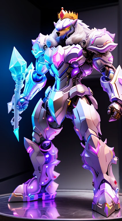 HEDGEHOG KING, AURORA COLORED, HETEROCHROMIA EYE, CRYSTAL HEAVY ARMOR, TRANSPARANT, MUSCLE BODY.