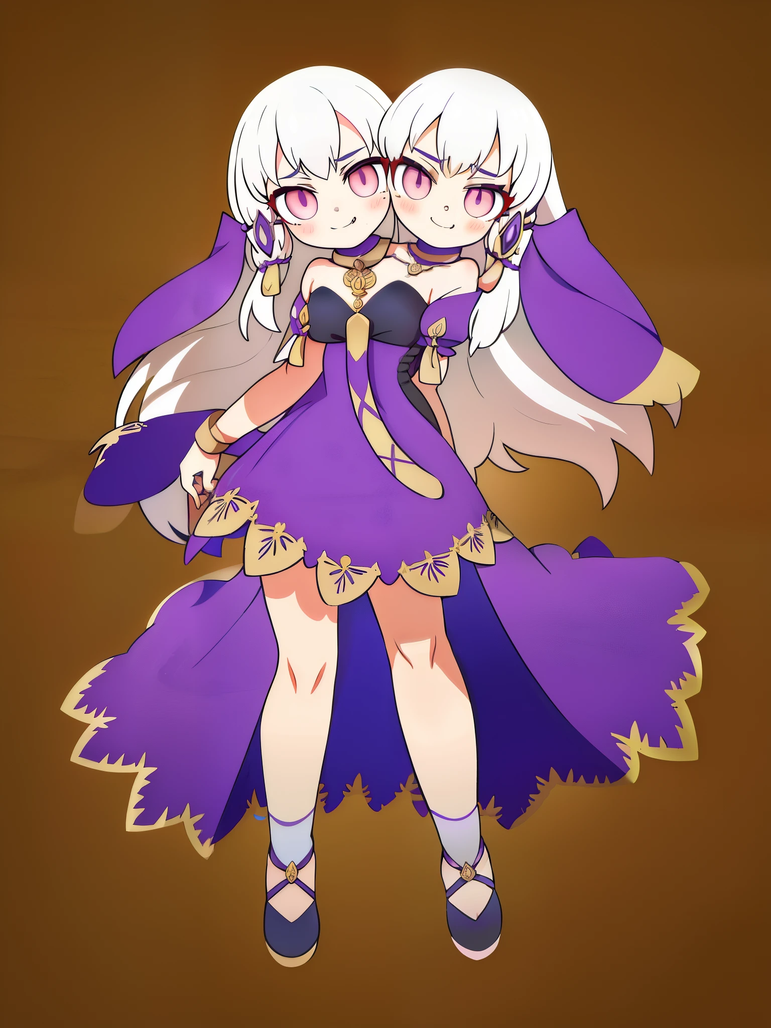 (lysithea), (2heads:1.5), looking at viewer, smug, long white hair, action pose, casting magic, bratty, pov, absurdres, high quality, masterpiece, beautiful background, full body, medieval castle