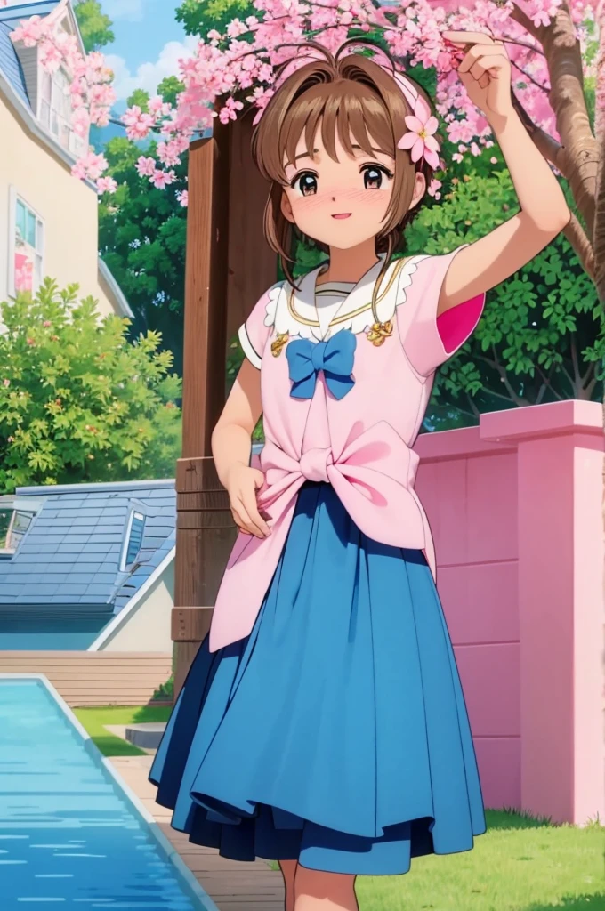 (highres,best quality:1.2,masterpiece:1.2,ultra-detailed) A girl throwing a Sakura love letter with a smile and blushing cheeks.
(paper texture,hand-drawn style,sakura petals) The girl, with beautifully detailed eyes and lips, is standing in a lush garden. The garden is filled with vibrant sakura trees, their pink petals gently falling around her. She holds a delicate love letter made of textured paper in her hand, which she is joyfully throwing into the air. Her face is adorned with a radiant smile and a slight blush, reflecting her excitement and anticipation.
(pencil lines,sketchy details) The scene is portrayed in a hand-drawn style, with pencil lines adding an artistic touch. The ultra-detailed depiction captures every nuance of the girl's expression, ensuring a photorealistic rendering. The love letter is embellished with sakura petals, enhancing its romantic charm.
(vivid colors,soft sunlight) The overall color scheme is vibrant and vivid. Soft sunlight filters through the tree branches, casting a warm glow on the girl's face and the surrounding garden. This interplay of light and shadow adds depth and dimension to the artwork, creating a visually striking composition.
(spring blossom,magical atmosphere) The atmosphere is infused with the magical essence of spring. The sakura blossoms symbolize love and new beginnings, evoking a sense of enchantment and hope. The girl's act of throwing the love letter adds an element of excitement and anticipation, as she sends her heartfelt message into the world.
With this prompt, Stable Diffusion will generate a high-quality and evocative image that beautifully captures the essence of a girl's moment of joy and love amidst a blooming sakura garden.
