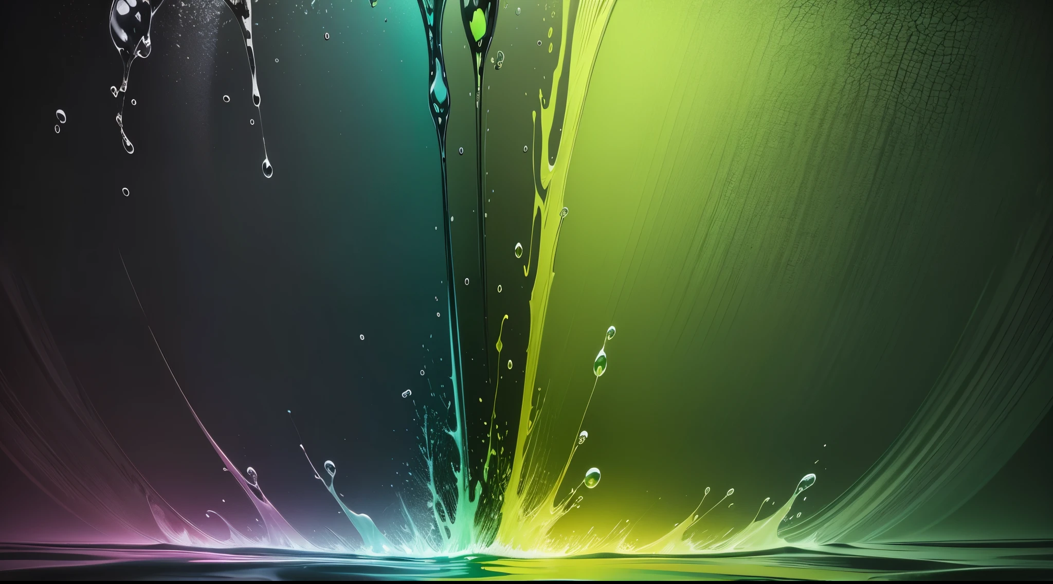 water,colorful,neon,watery,high resolution, high quality,neon color background, dark green, dark green gradient, deep dark grey background, splash