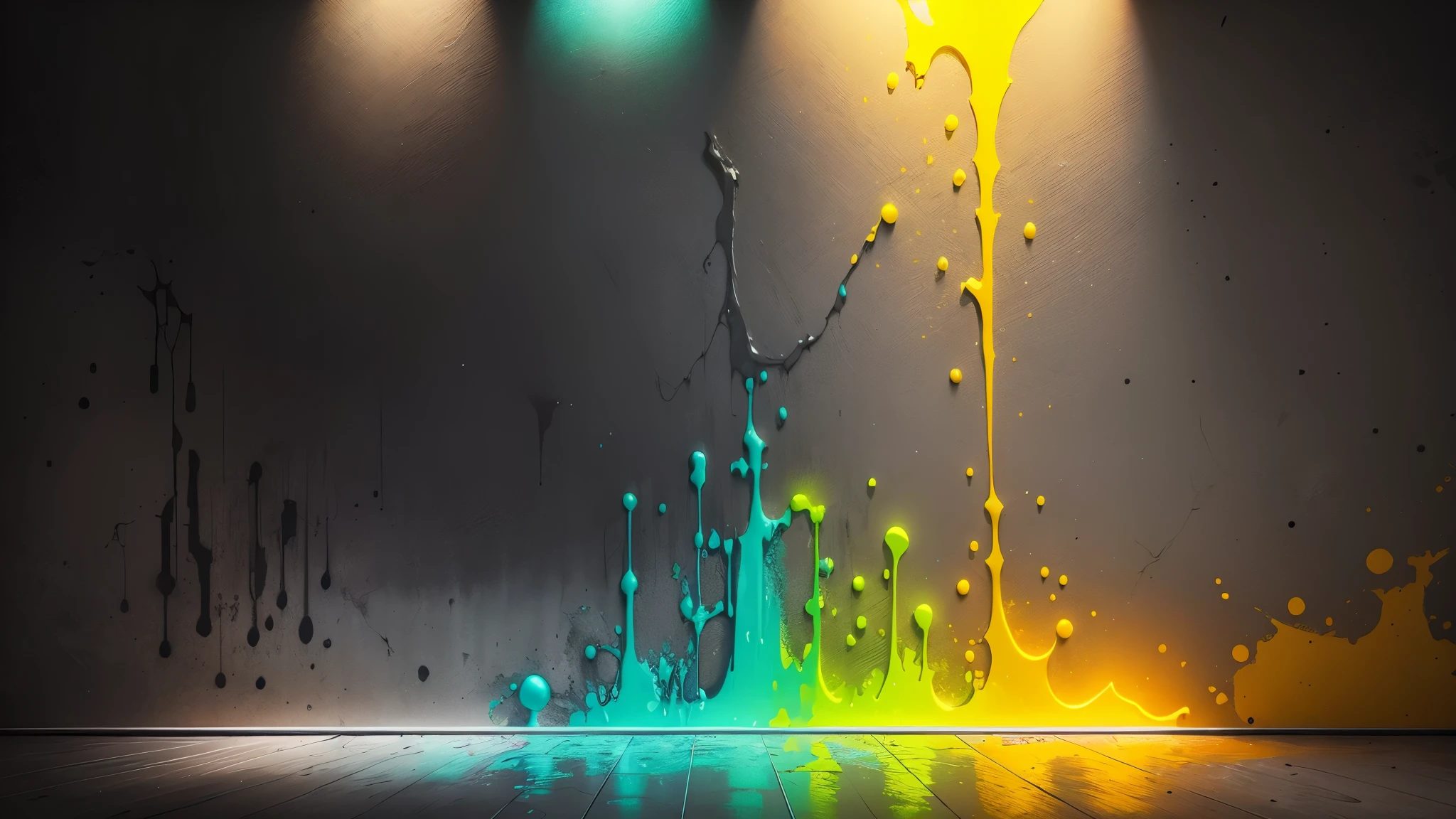 water,colorful,neon,watery,high resolution, high quality,neon colors, dark grey background, black grey grdient, wall painting art, painting