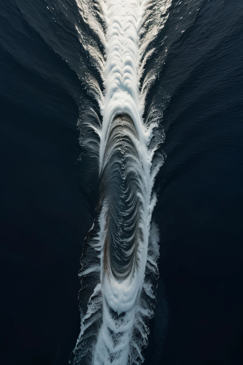 Whirlpool of water in the middle of the ocean, 4k