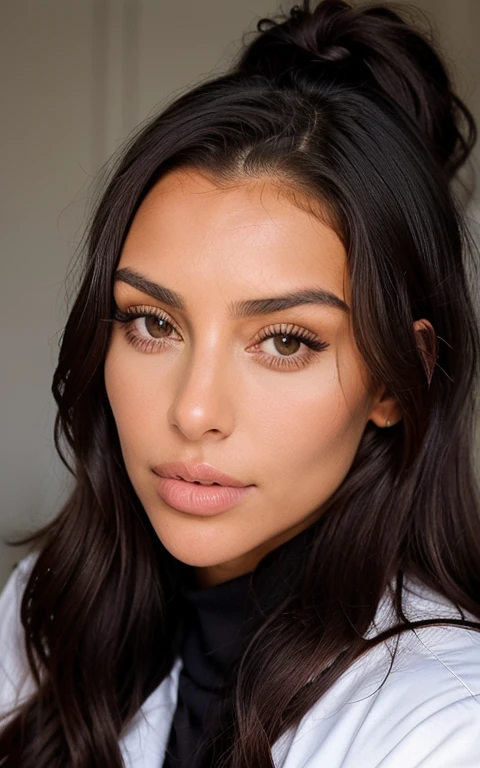 Porter une veste, cheveux noire lisser , photographie de face, Sosie de kim kardashian , Visage de kim kardashian , fille attirante, ifluenceuse instagram, Des cheveux noir et un corps parfait, 18 ans, 21 ans, beautiful model, Catherine, fille attirante, I can't believe how much'est beau, exaggerated facial features, Extensions du corps, 32k euh, exaggerated facial features, masse volumineuse,
(Abdomen mince, silhouette mince parfaite),
