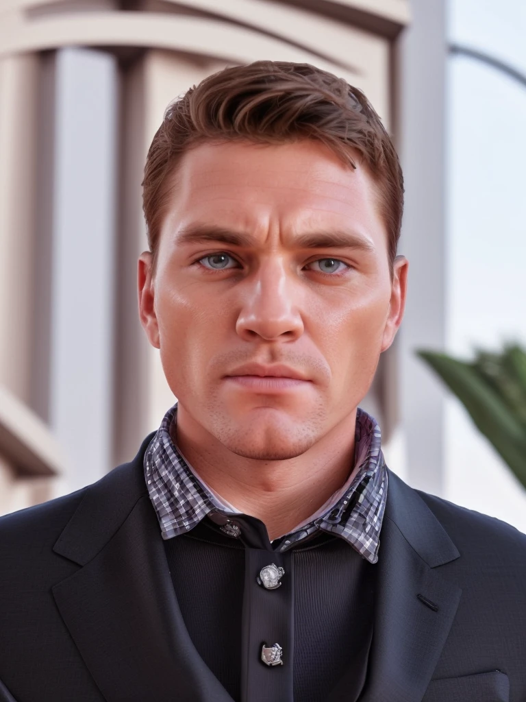 I want you to change it to formal image, attire should be formal dress with tie, realistic face, handsome guy, 8k, ultra realistic.