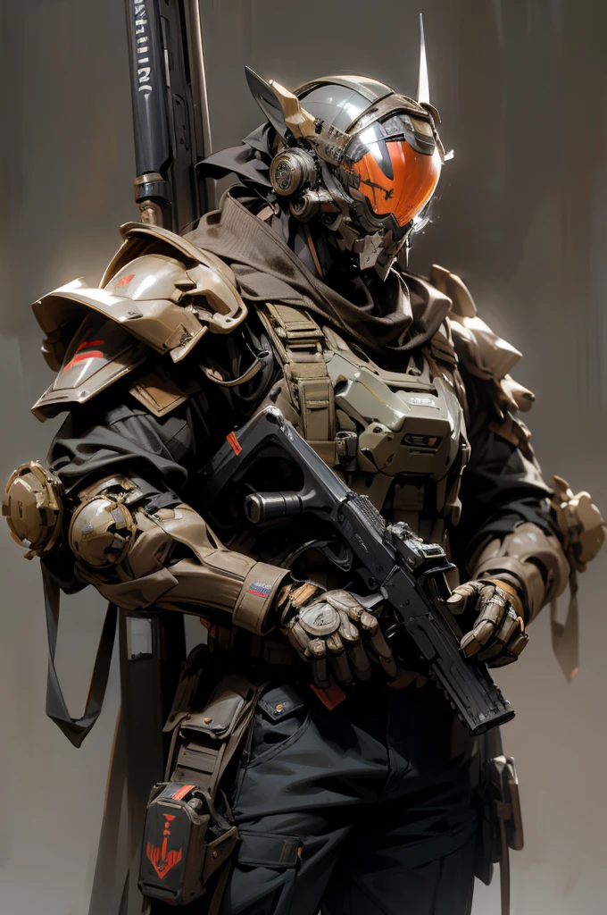 Hybrid insect lion warrior soldier with full sci fi armor and a WWII American soldier helmet and goggles, Black Ops, High definition, realista, arte conceitual