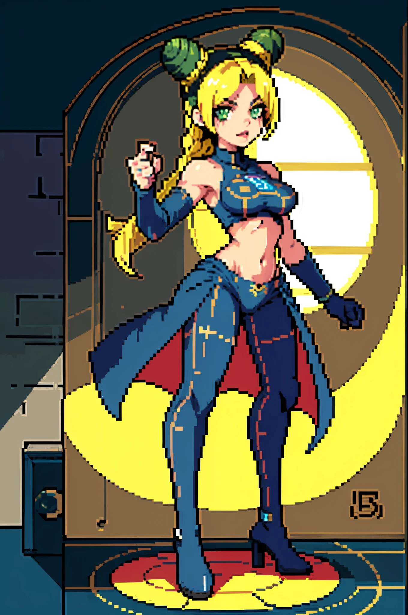 (obra maestra, Calidad superior, Mejor calidad), pixel,pixel art,1 chica,cuerpo completo, 
 Jolyne 