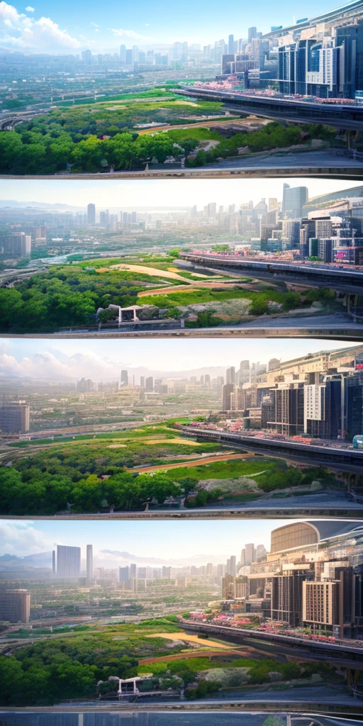 (Best quality,4K,8K,A high resolution,Masterpiece:1.2),Ultra-detailed,(Realistic,Photorealistic,photo-realistic:1.37),Wide-angle lens, Futuristic city, Smart Forest City, Smart cityscape,An organic fusion of nature and urban elements, Streets of the future, planties, The vegetation is intertwined with the urban landscape, Harmonious synthesis, Futuristic architecture, Advanced technology, Lush greenery, futuristic skyscrapers, Vibrant colors, Nature-inspired design, Intelligent infrastructure, sustainable development, clean energy, Advanced transportation system, Floating garden, High-tech architecture, Connected ecosystem, Urban biodiversity, High-tech urban planning, Intelligent lighting system, Lively atmosphere, Futuristic mode of transportation (flying cars, Maglev train), aerial walkways, Transparent dome, Innovative urban agriculture, Vertical garden, holographic displays, Augmented reality integration, futuristic fashion, Multicultural influence, Bustling city life。