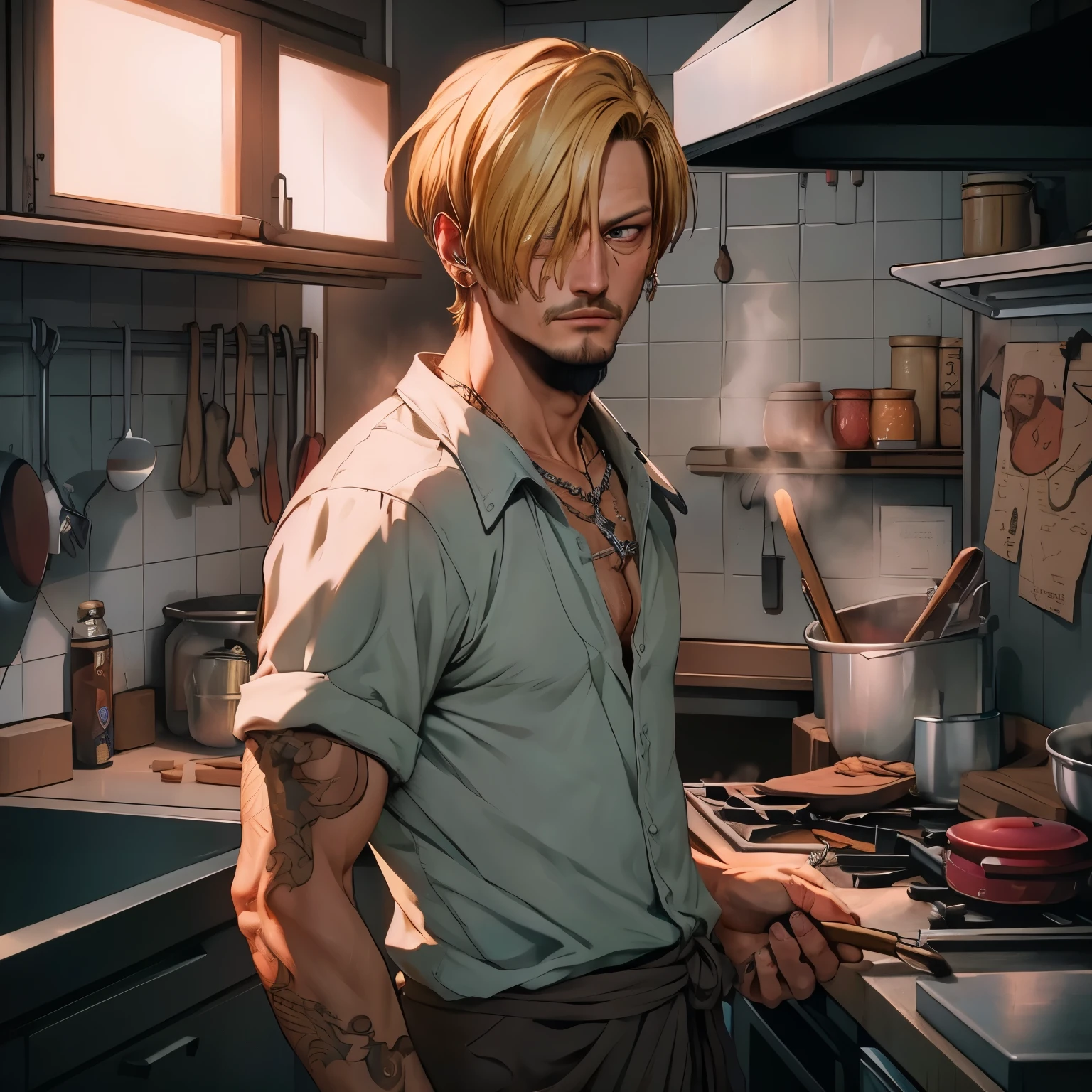 Realistic version of Sanji, hyperdetailed, 8k, hyperrealistic