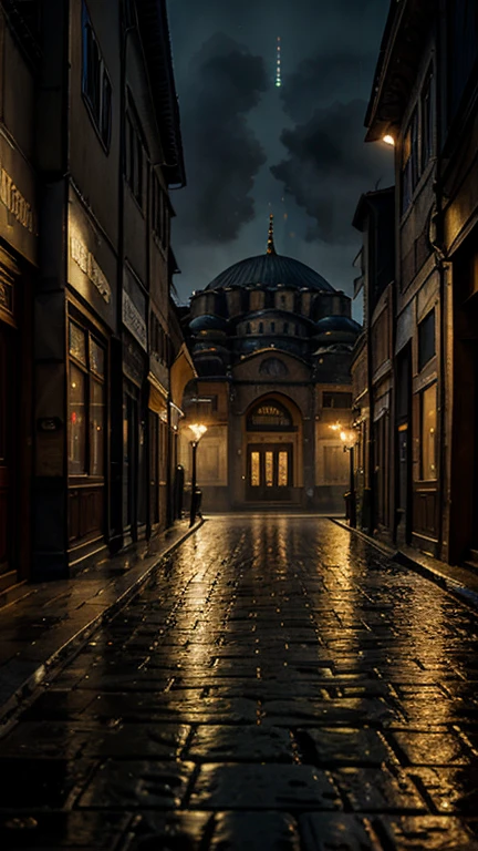 Foggy and rainy night street of Istanbul in the style of Edward Hooper, Hagia Sophia mosque, very realistic and detailed, mysterious and nostalgic atmosphere, photographic appearance, RAW style, photorealistic.
Léxica.Art