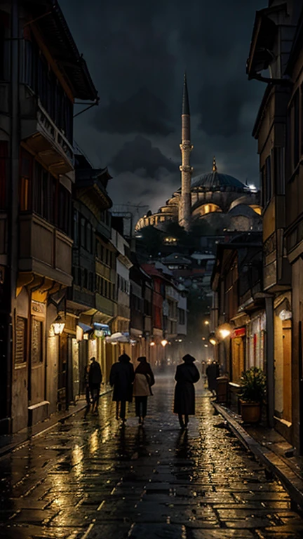 Foggy and rainy night street of Istanbul in the style of Edward Hooper, Hagia Sophia mosque, very realistic and detailed, mysterious and nostalgic atmosphere, photographic appearance, RAW style, photorealistic.
Léxica.Art