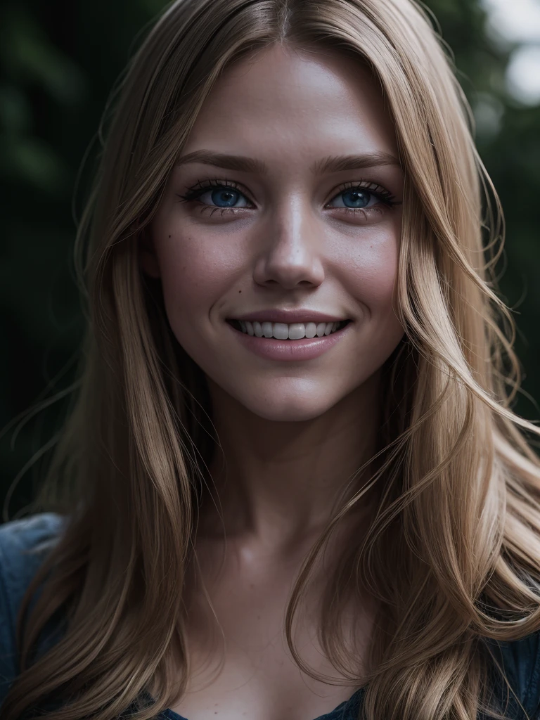 (masterpiece), best quality, expressive eyes, perfect face, award winning portrait photo, 30 years old blonde (her face is a mix of Sophia Bush, Vanessa Ray and Tracy Spiridakos), with light detailed eyes, dimples, (cute smile::1), perfect smile, sweet, looking at viewer, hyper detailed features, uhd, dslr, soft lighting, high quality, film grain, Fujifilm XT3, detailed skin, hdr, 32k