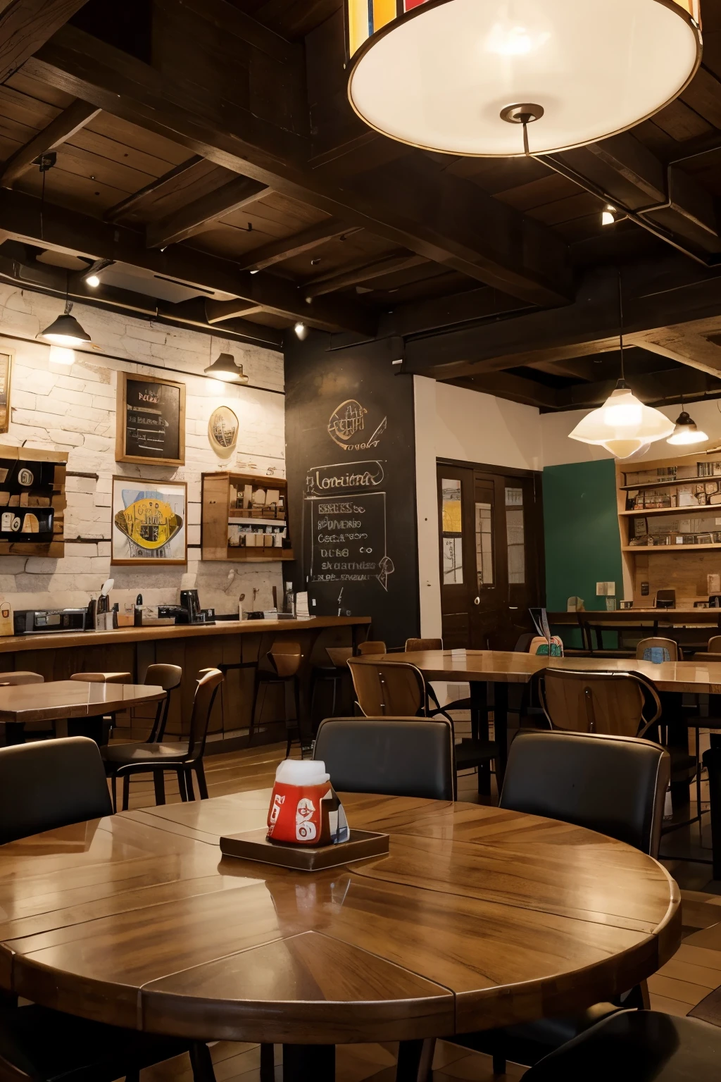 O "Tabuleiros & Cartas" is a unique and welcoming cafe, with an environment that invites fun and socialization through games. Ao entrar, Guests are greeted by vibrant, eclectic decor.
The space is well lit, com luzes suaves que criam uma atmosfera aconchegante. Mesas redondas e quadradas preenchem o ambiente, each of them accompanied by comfortable chairs and some upholstered benches, creating perfect hangout areas for groups of friends or solo players.
Nas paredes, there are shelves full of board games, baralhos de cartas e conjuntos de dados, displaying an impressive array of titles and genres. There are classic games to the most modern and complex ones., cada um organizado meticulosamente para facilitar a escolha dos clientes.
The comforting smell of fresh coffee wafts through the air, originating from the counter that displays a wide selection of hot and cold drinks. There are artisanal coffees, aromatic teas and various drink options.
In the center of the cafe, a large table is dedicated to the most popular board games, convidando os frequentadores a se reunirem para partidas emocionantes. The place is always full of laughter, strategic murmurs and occasional expressions of surprise or success from the gaming tables.
O "Tabuleiros & Cartas" It's more than just a coffee; is a haven for gaming enthusiasts, a meeting point for friends looking for fun and a welcoming atmosphere for everyone who wants to enjoy memorable moments amid strategies, risadas e boa companhia.