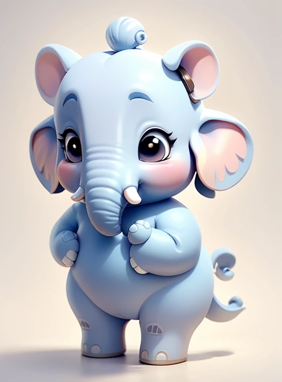 Cute little elephant、view full body、1 head body、white background