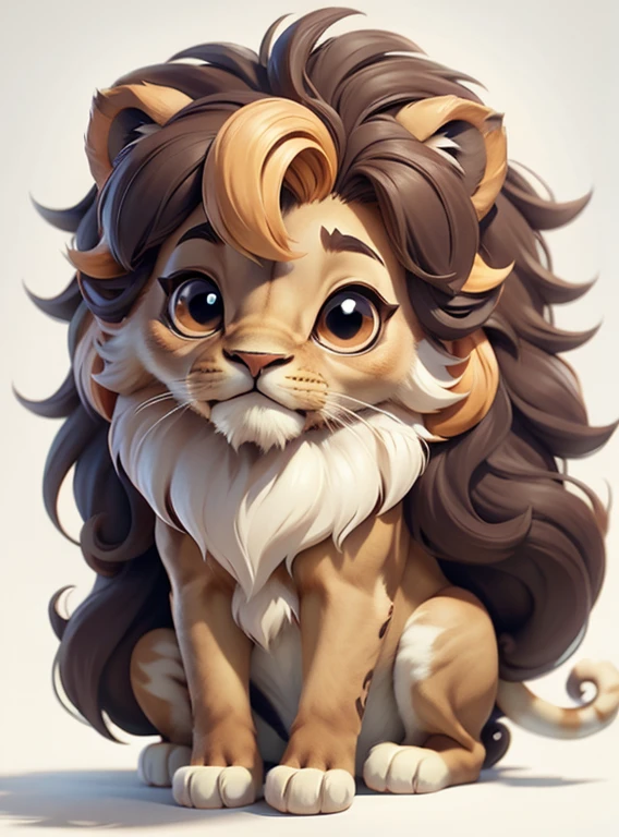 Cute little lion、white background